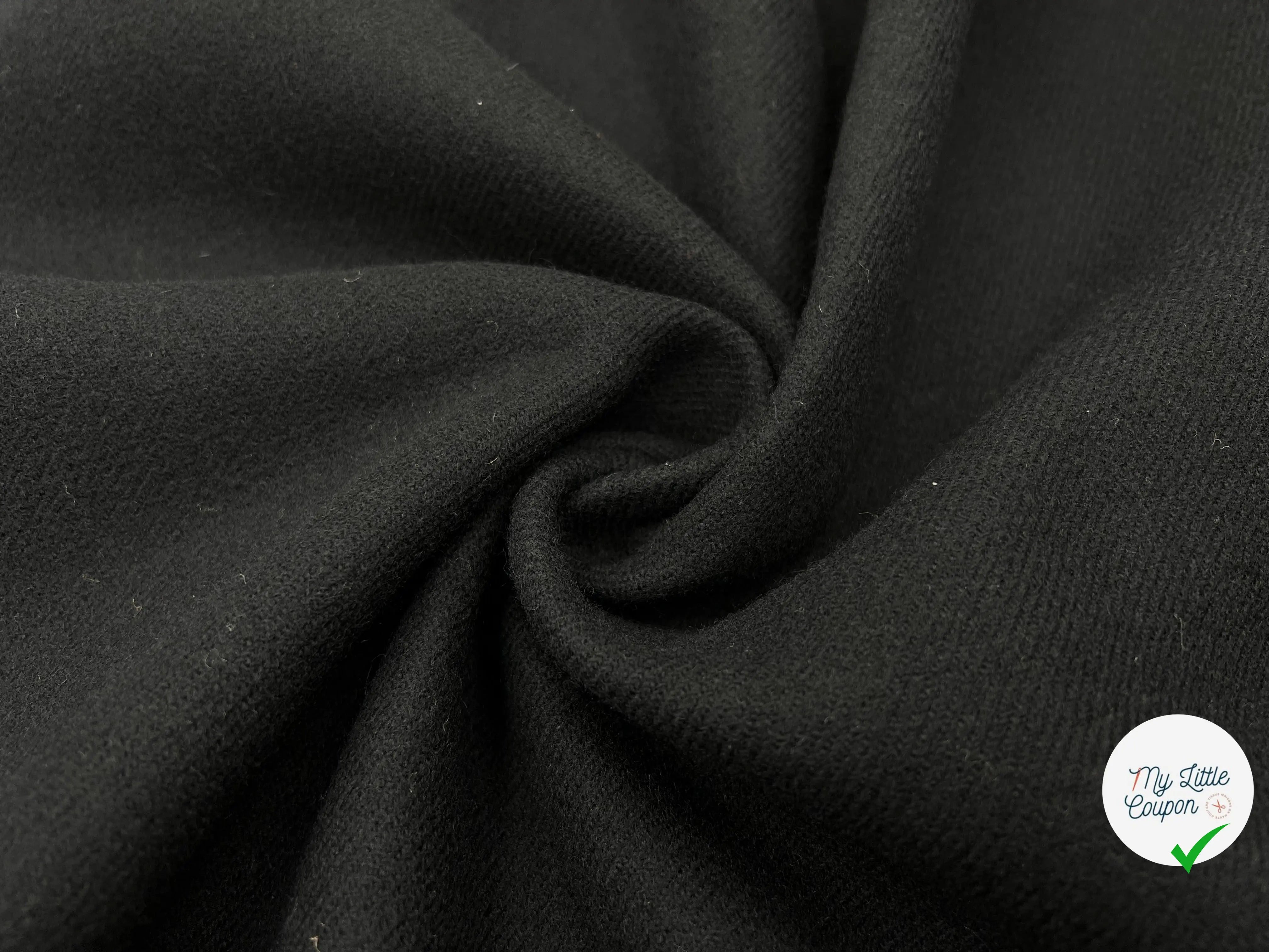 LAINAGE CABAN NOIR STRIÉ - My Little Coupon - tissu - coudre