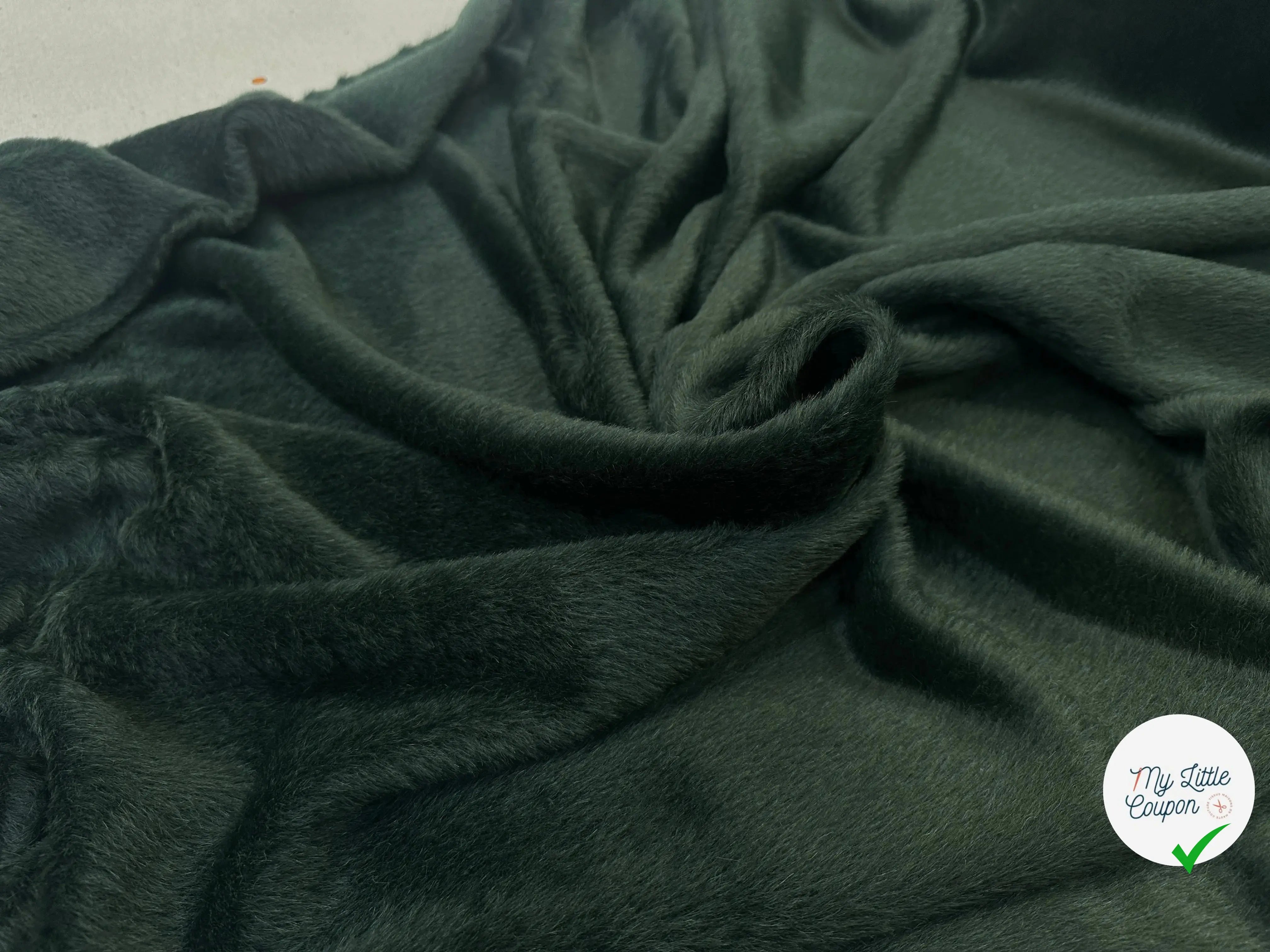 LAINAGE MANTEAU ALPAGA FOURRURE VERT FORÊT LUMINEUX MLC INTERN