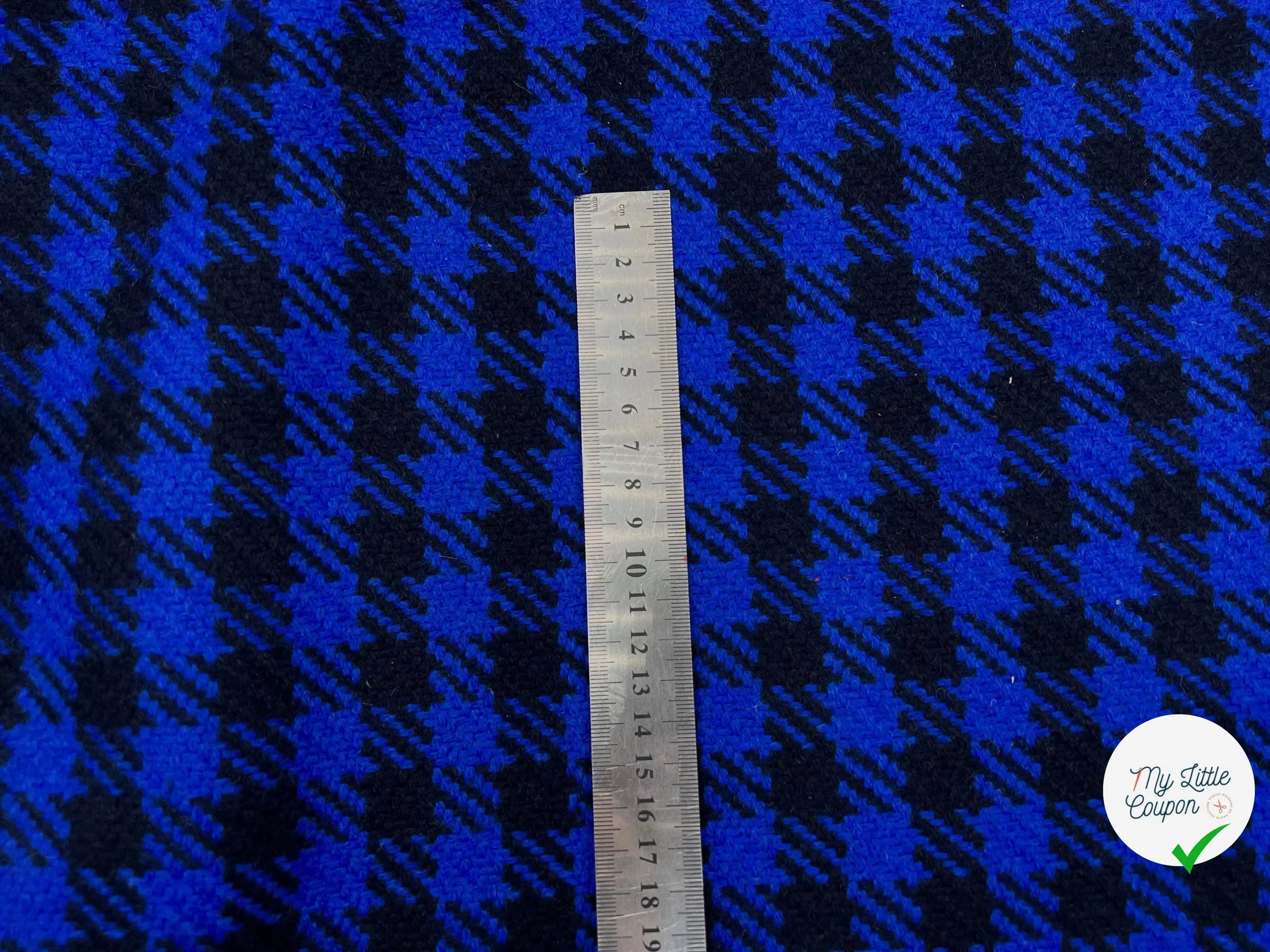 LAINAGE MANTEAU CARREAUX BLEU ÉLECTRIQUE - My Little Coupon - tissu - coudre