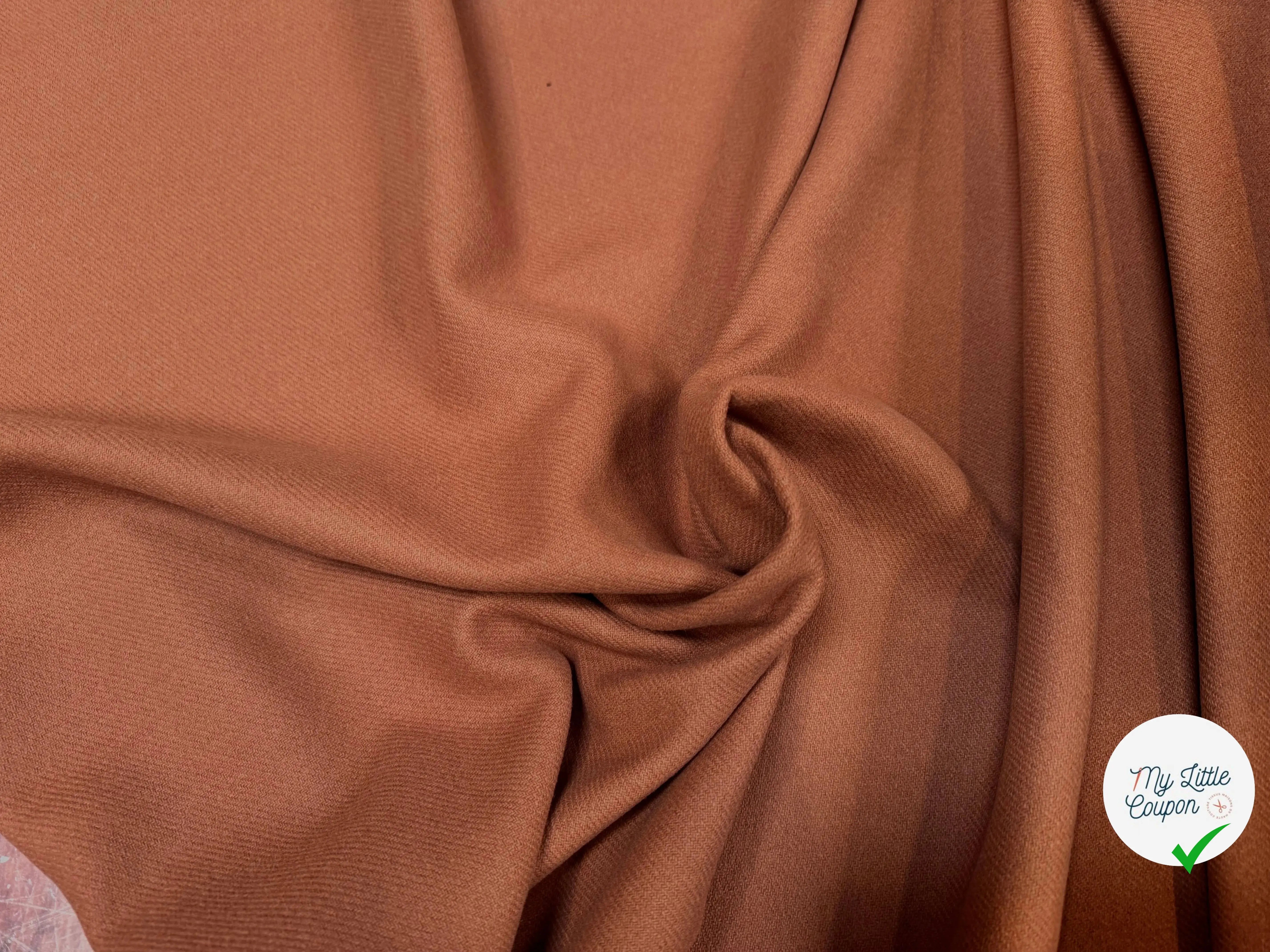 LAINAGE MANTEAU STRIÉ 100% LAINE MARRON BAUHOME TERRACOTTA - My Little Coupon