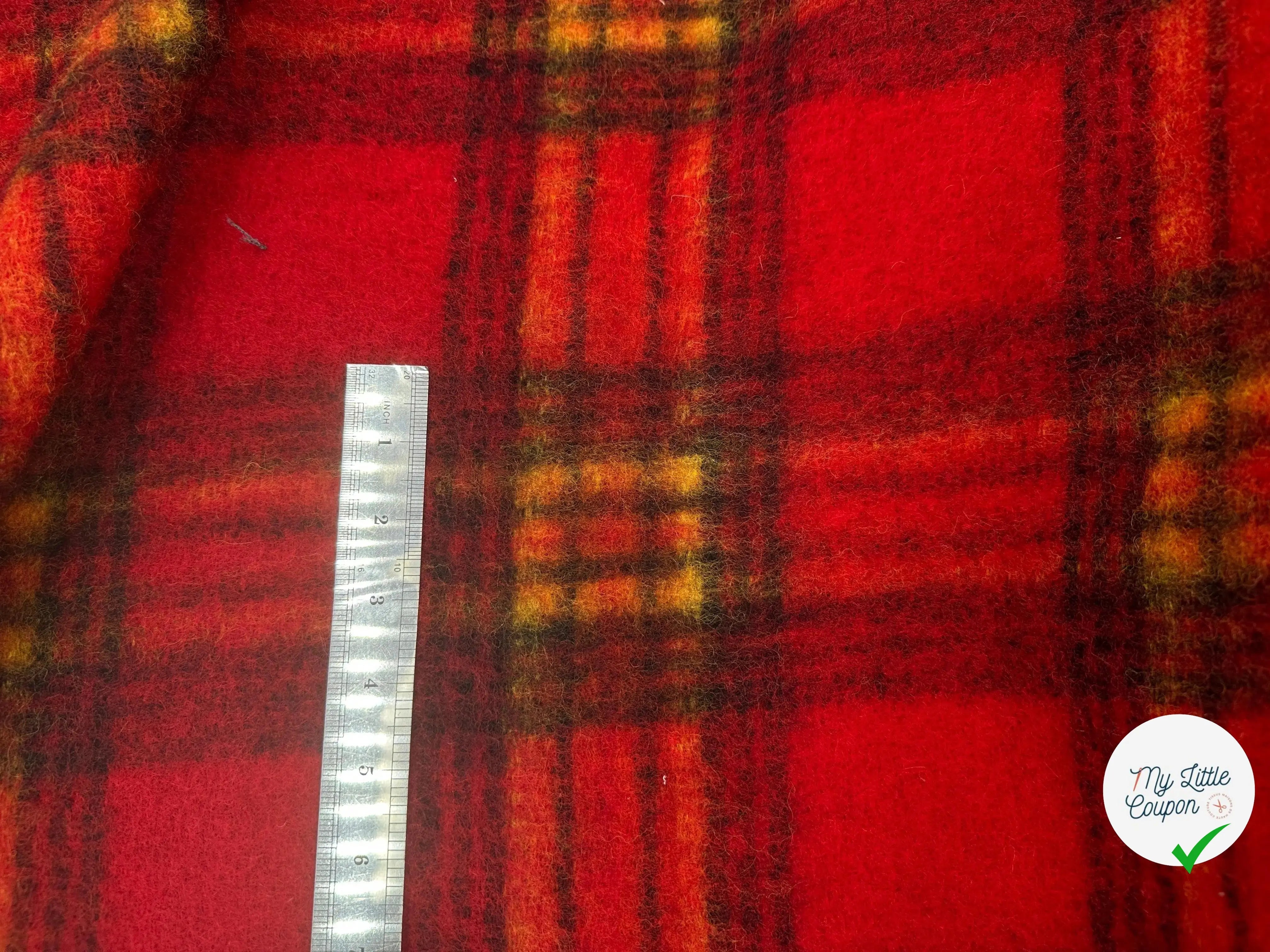 LAINAGE MANTEAUX MOELLEUX ÉCOSSAIS ROUGE - My Little Coupon - tissu - coudre