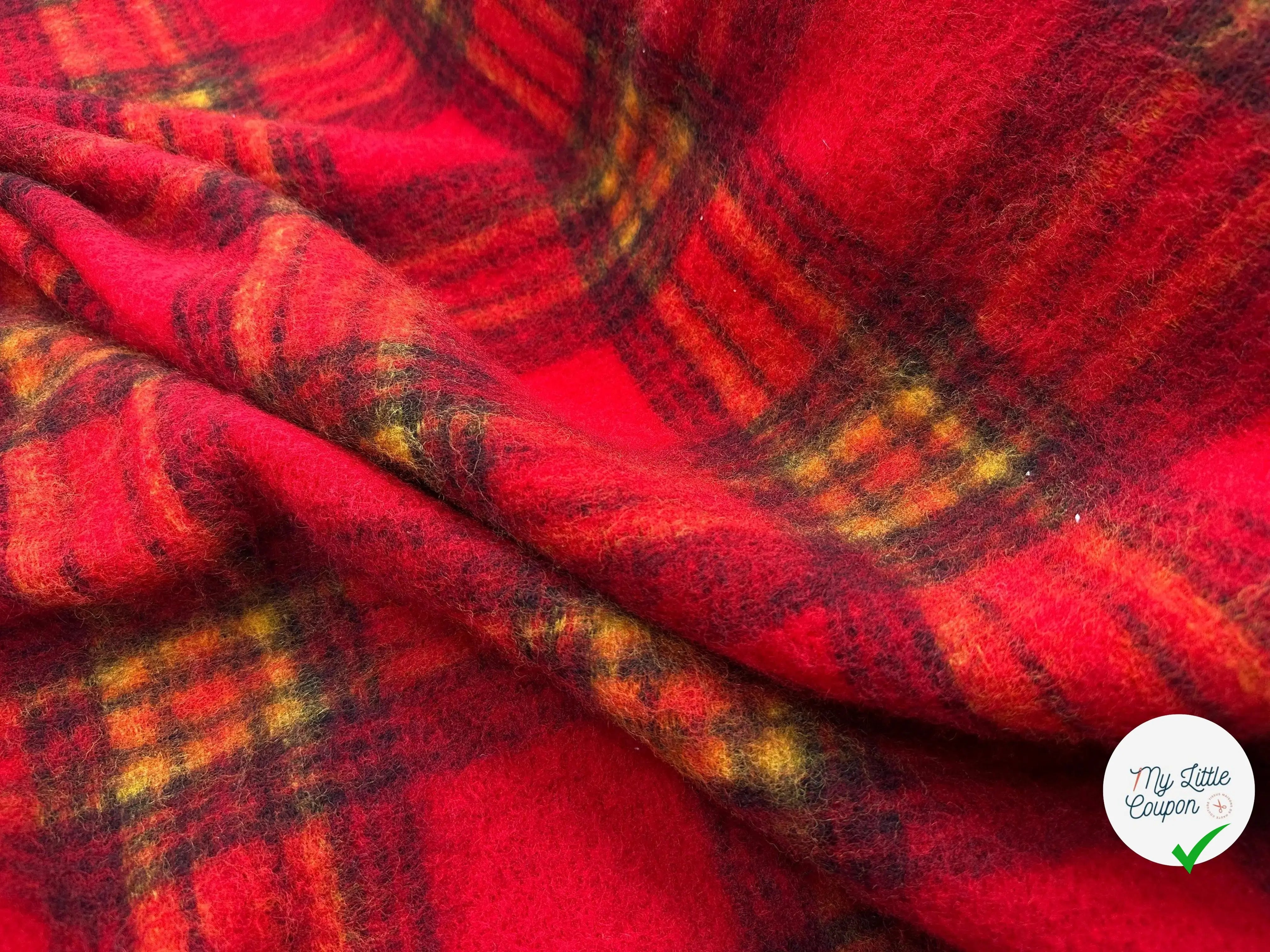 LAINAGE MANTEAUX MOELLEUX ÉCOSSAIS ROUGE - My Little Coupon - tissu - coudre