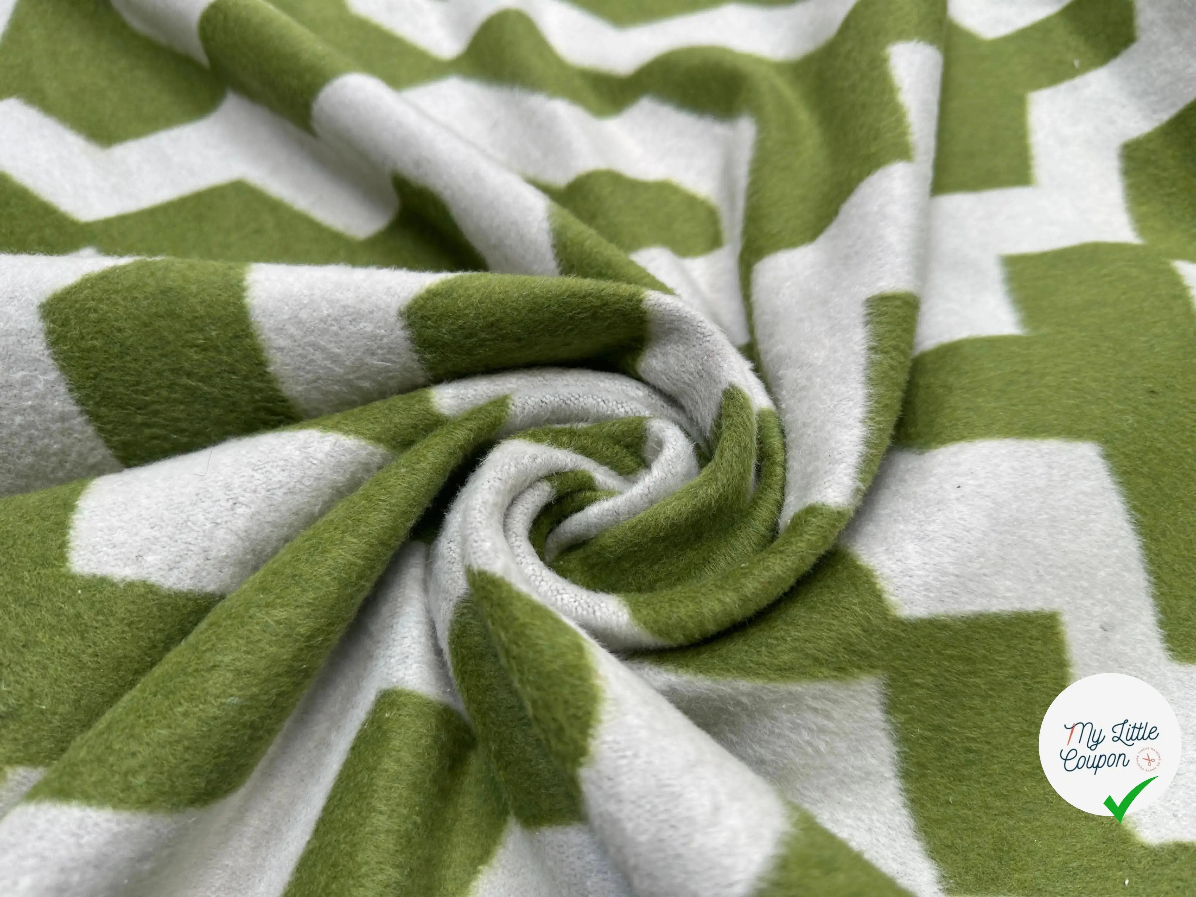 LAINAGE POLYESTER DUVETEUX GRAPHIQUE VERT - My Little Coupon