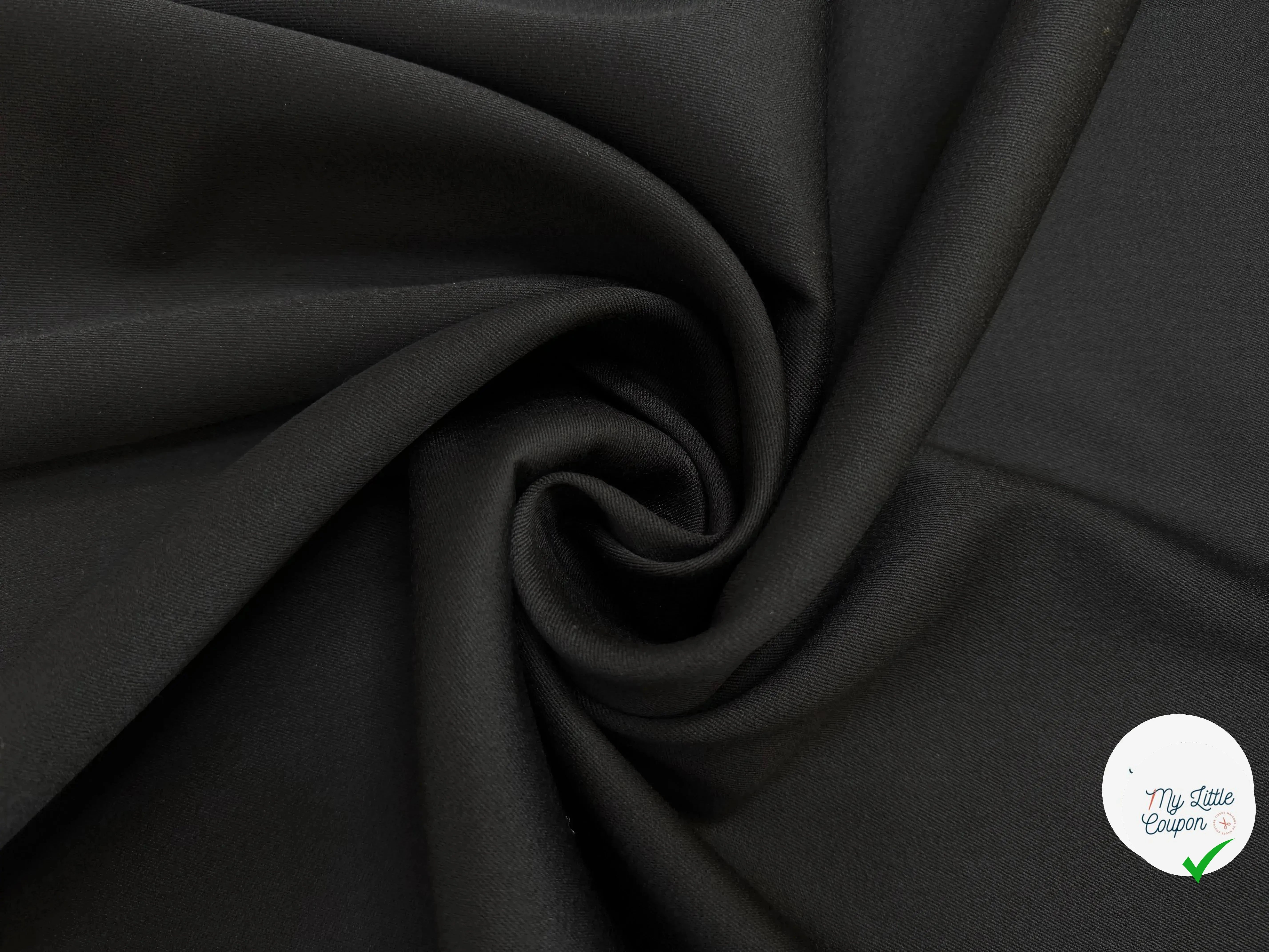 LIGHT WOOL GABARDINE, Black - My Little Coupon
