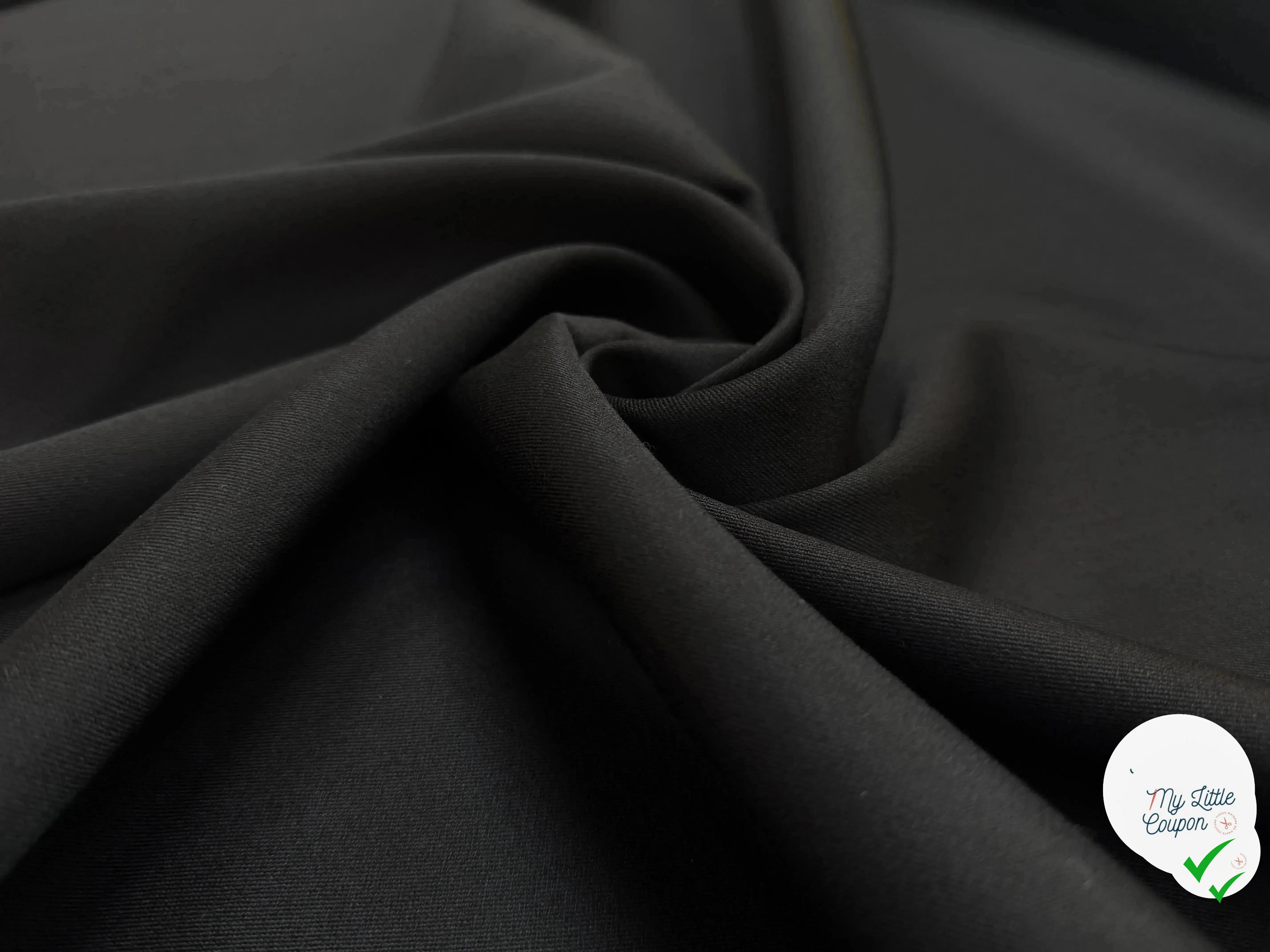 LIGHT WOOL GABARDINE, Black - My Little Coupon