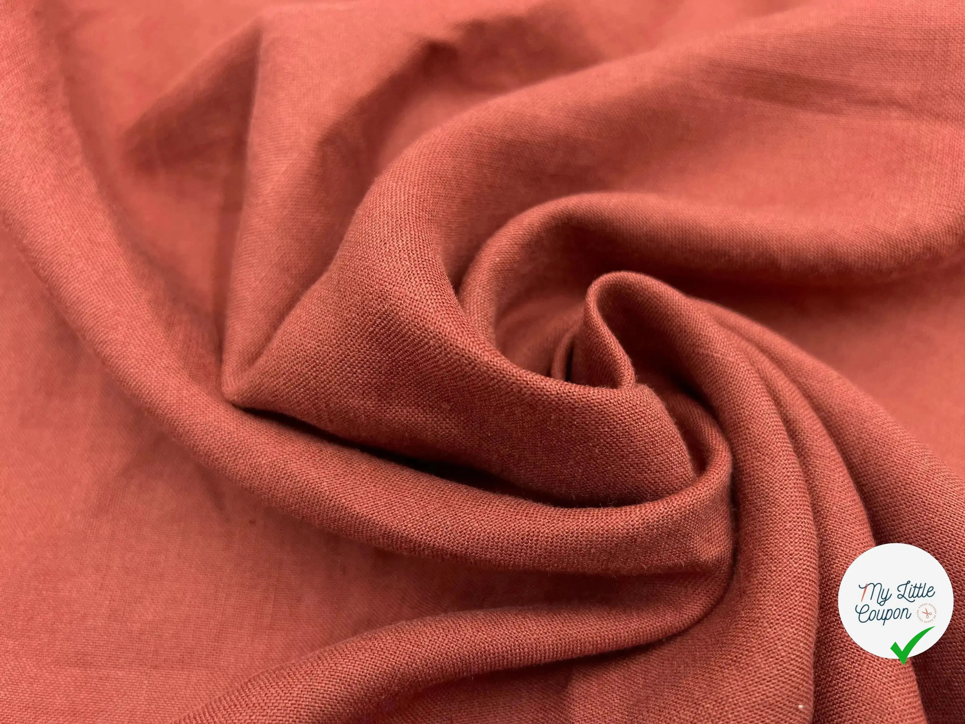 LIN UNI TERRE DE SIENNE - My Little Coupon - tissu - coudre