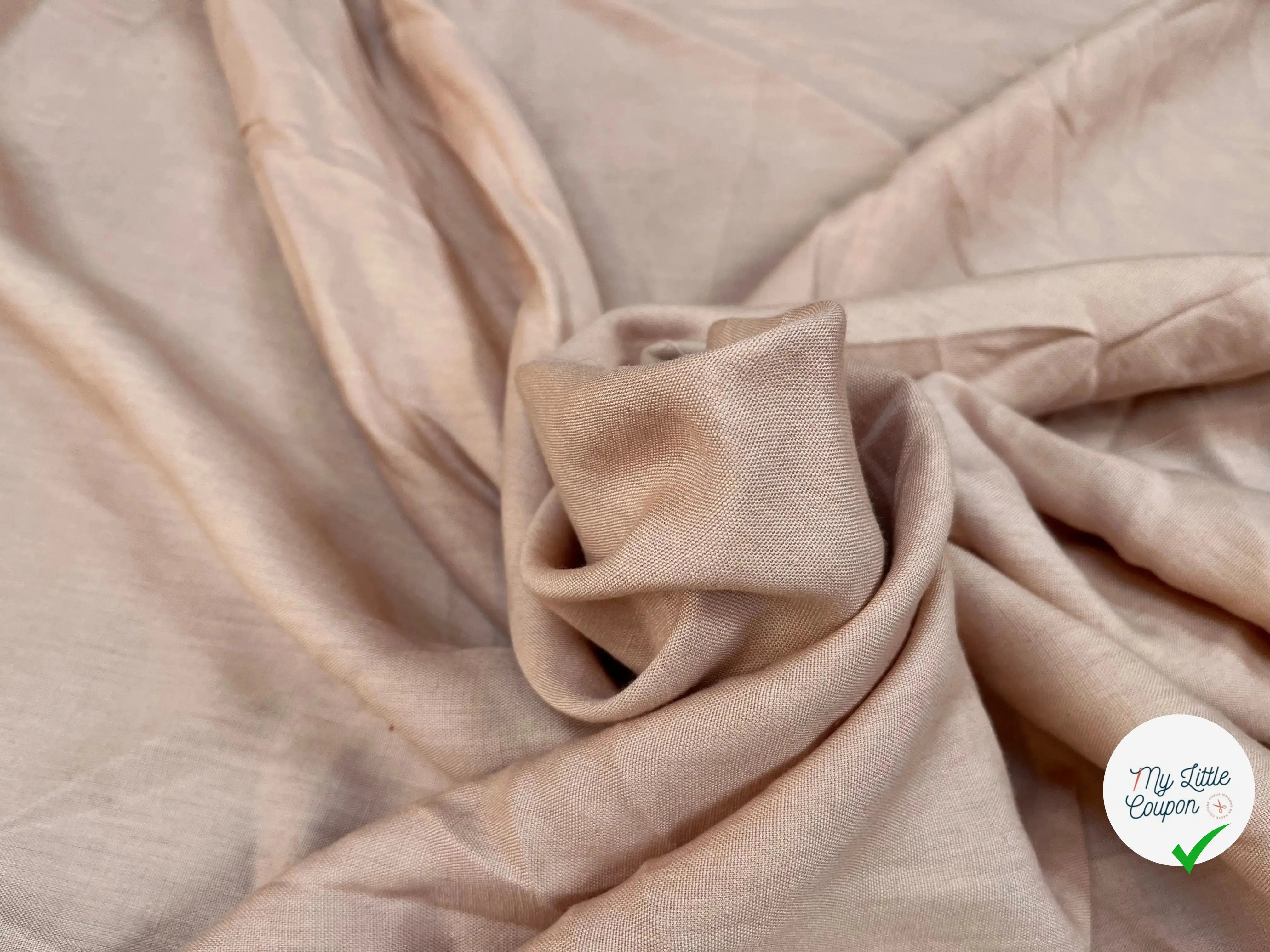 LIN VISCOSE UNIE VIEUX ROSE - My Little Coupon