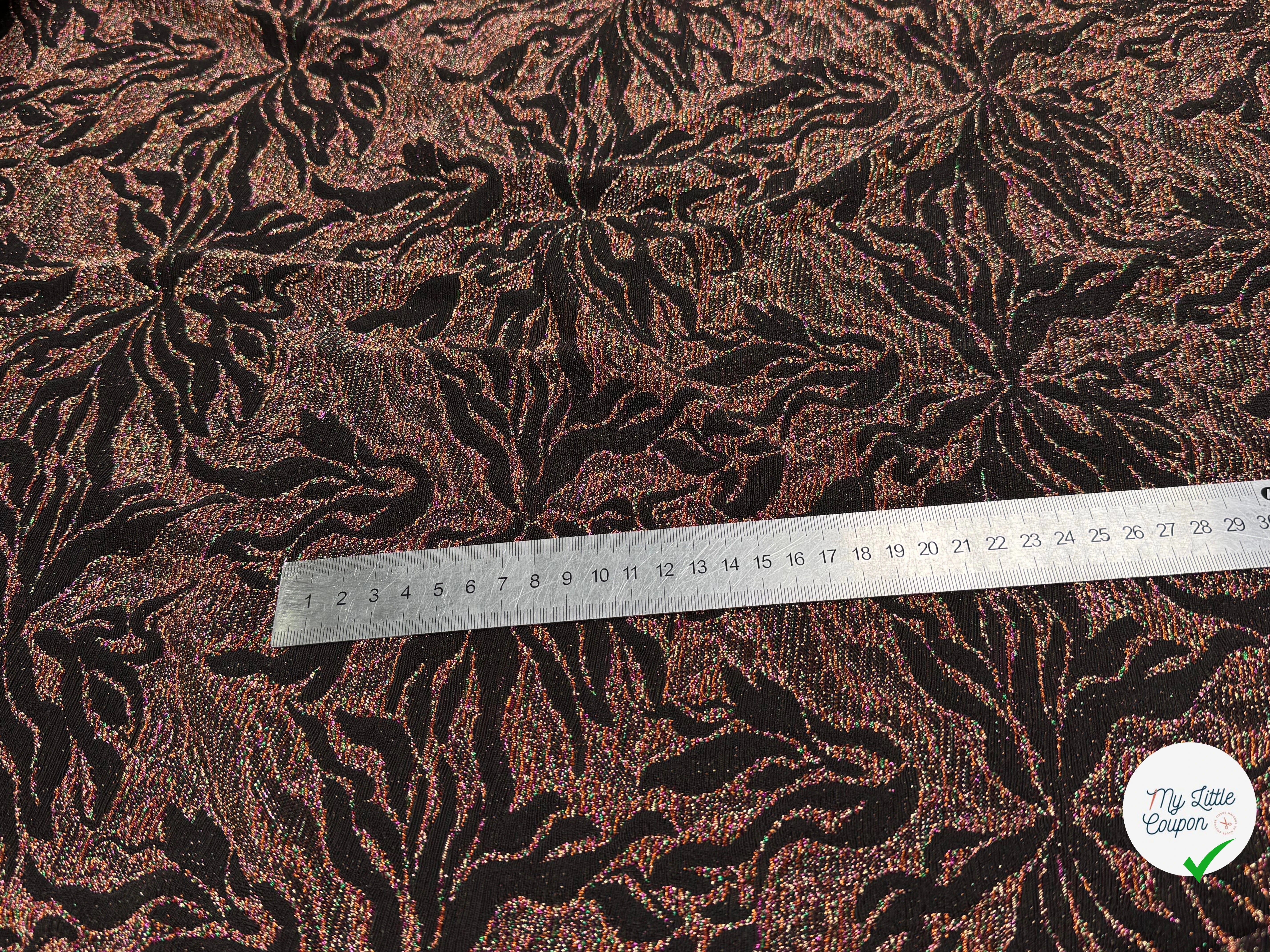 MAILLE FÊTE ULTRA STRETCH BRILLANT FLORAL POLY MULTICOLOR ORANGE - My Little Coupon