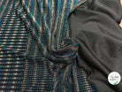 MAILLE FÊTE ULTRA STRETCH BRILLANT POLY INTERLOCK TURQUOISE/RED - My Little Coupon