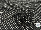 MAILLE JACQUARD POIS FLOCONS NOIR ET BLANC 170CM LAIZE - My Little Coupon