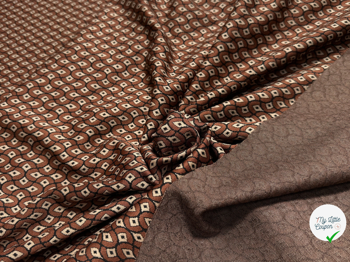 MAILLE LOURDE MOTIFS GÉOMETRIQUES CHOCO MARRON - My Little Coupon