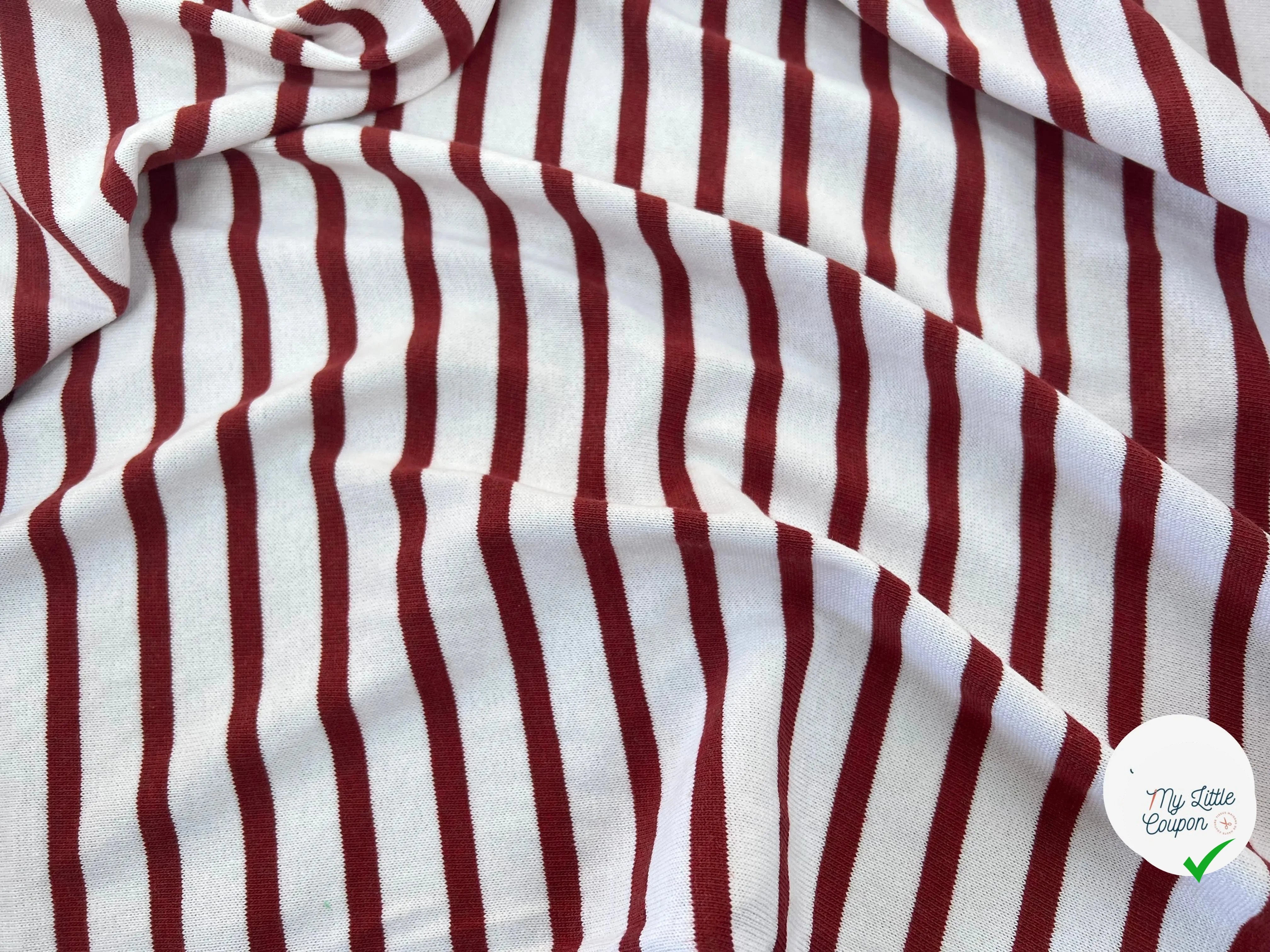 MAILLE LOURDE RAYURES ROUGE FOND BLANC - My Little Coupon