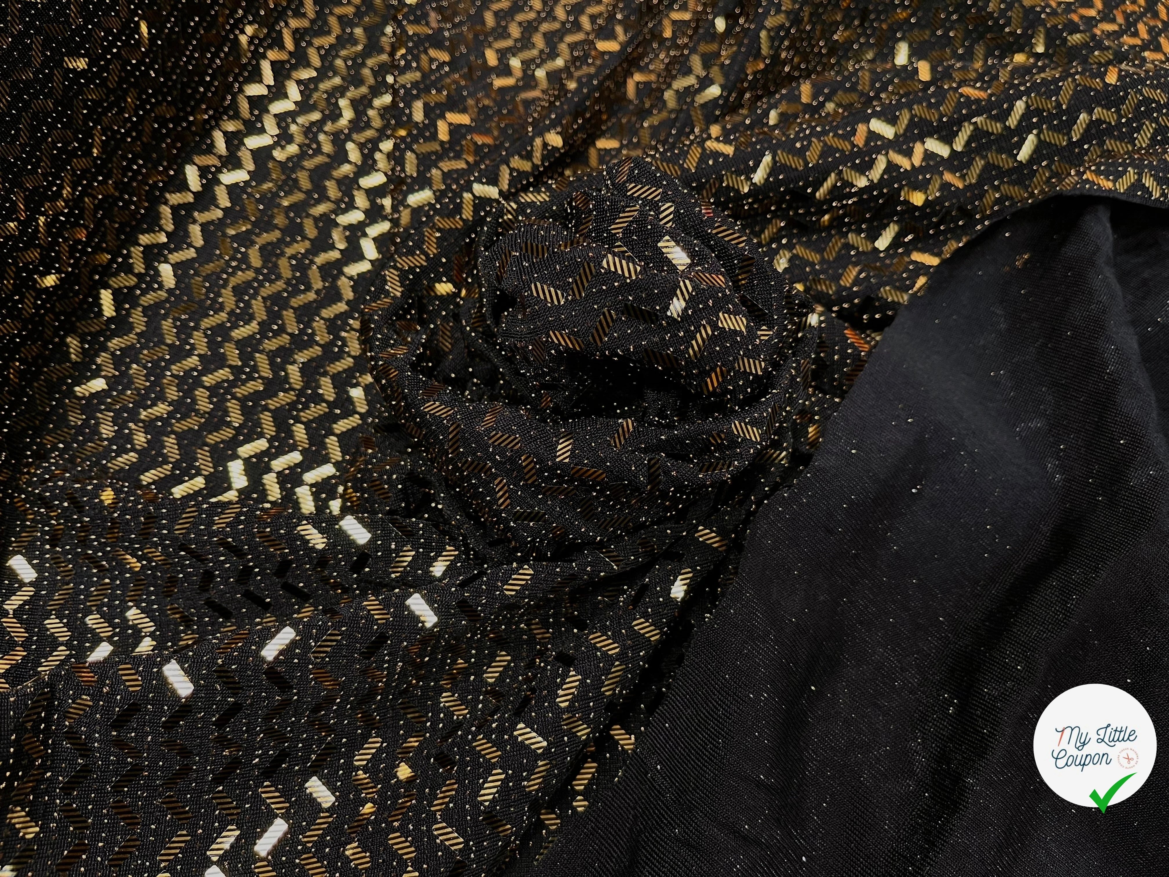 MAILLE SÉQUIN PÉTITE RECTANGLE OR EN ZIG ZAG BRILLANTE - My Little Coupon