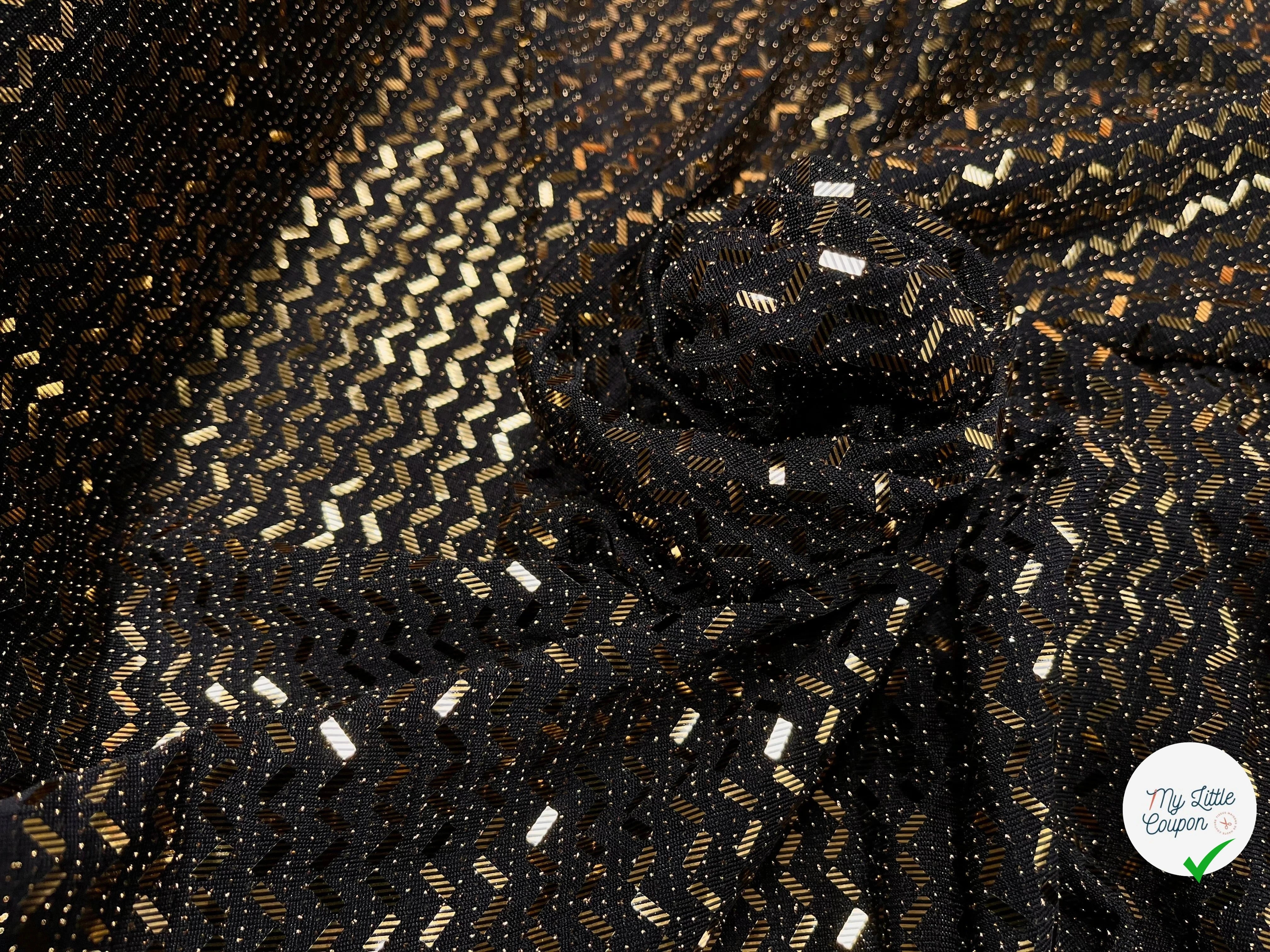 MAILLE SÉQUIN PÉTITE RECTANGLE OR EN ZIG ZAG BRILLANTE - My Little Coupon