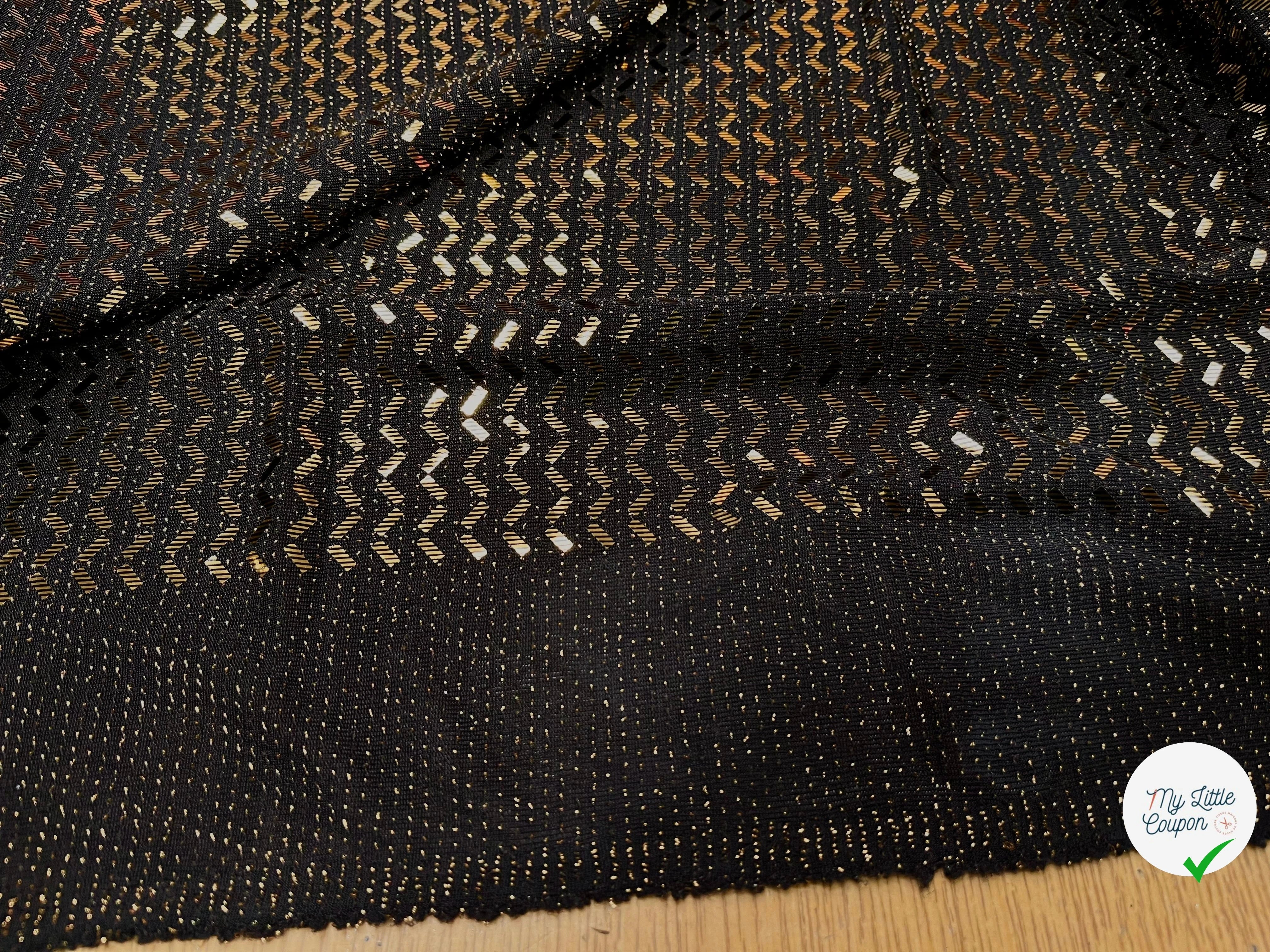 MAILLE SÉQUIN PÉTITE RECTANGLE OR EN ZIG ZAG BRILLANTE - My Little Coupon