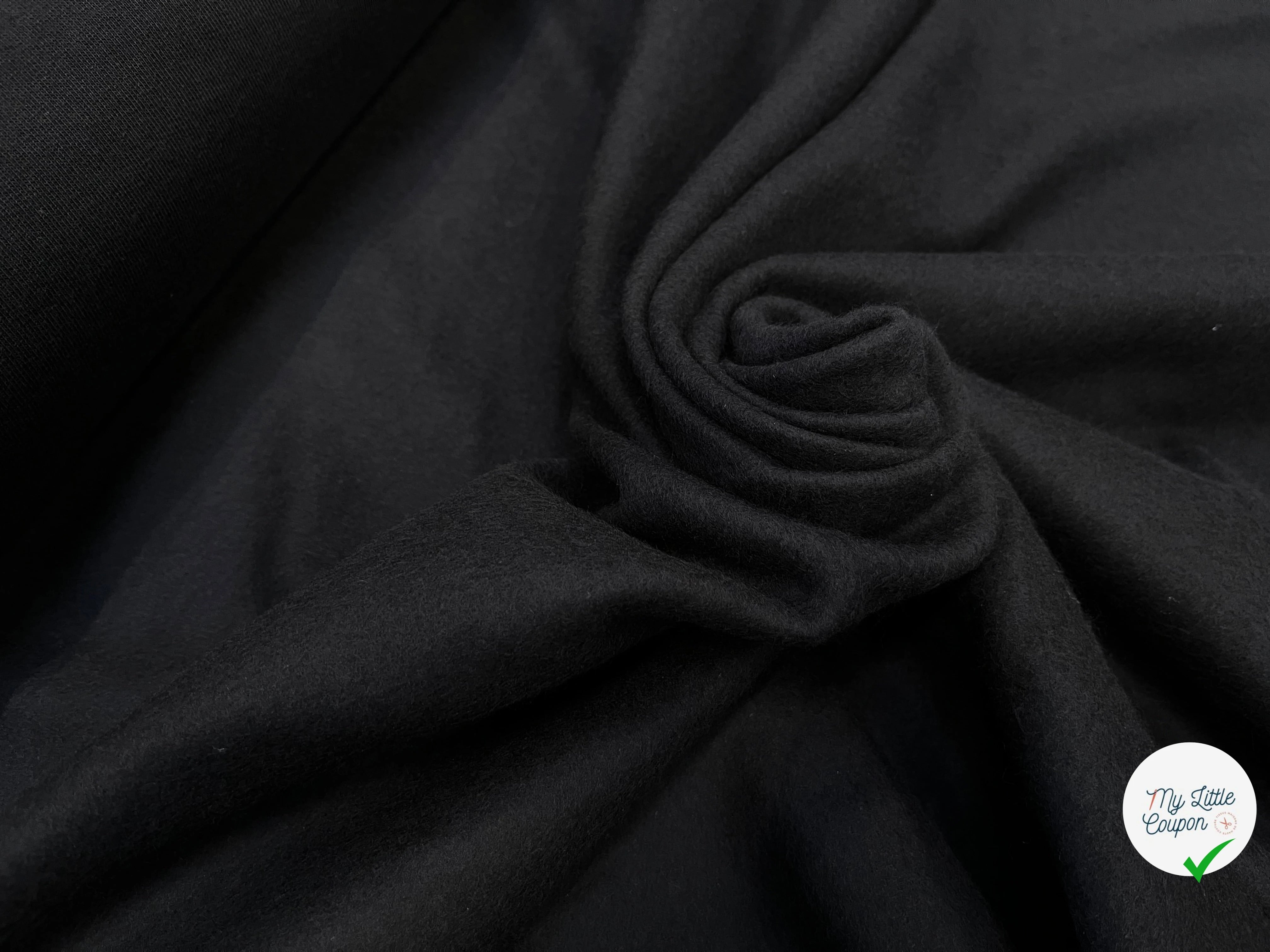 (Chute) MOLLETON LÉGER ULTRA DOUX NOIR (ULTRA PREMIUM) - My Little Coupon