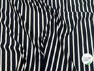MOLLETON VISCOSE EMERISERISÉ RAYURE BLANC FOND NOIR MSO