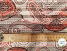 MOUSSELINE BANDANA ABSTRAIT ROUGE & SAUMON - My Little Coupon