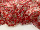 MOUSSELINE DE SOIE FLEURS ROUGE - My Little Coupon