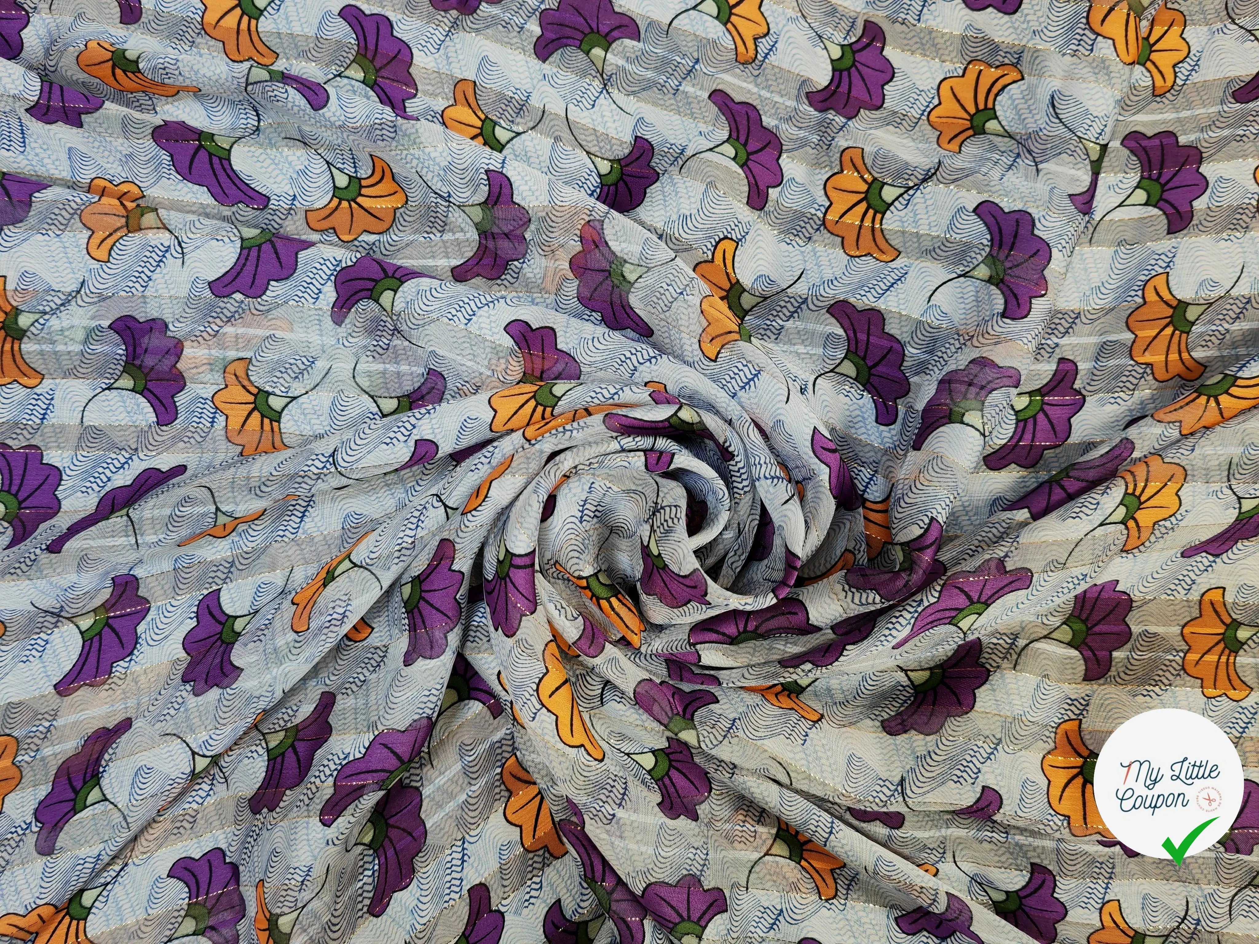 MOUSSELINE OSLOW FLEURS WAX ORANGE & VIOLET - My Little Coupon