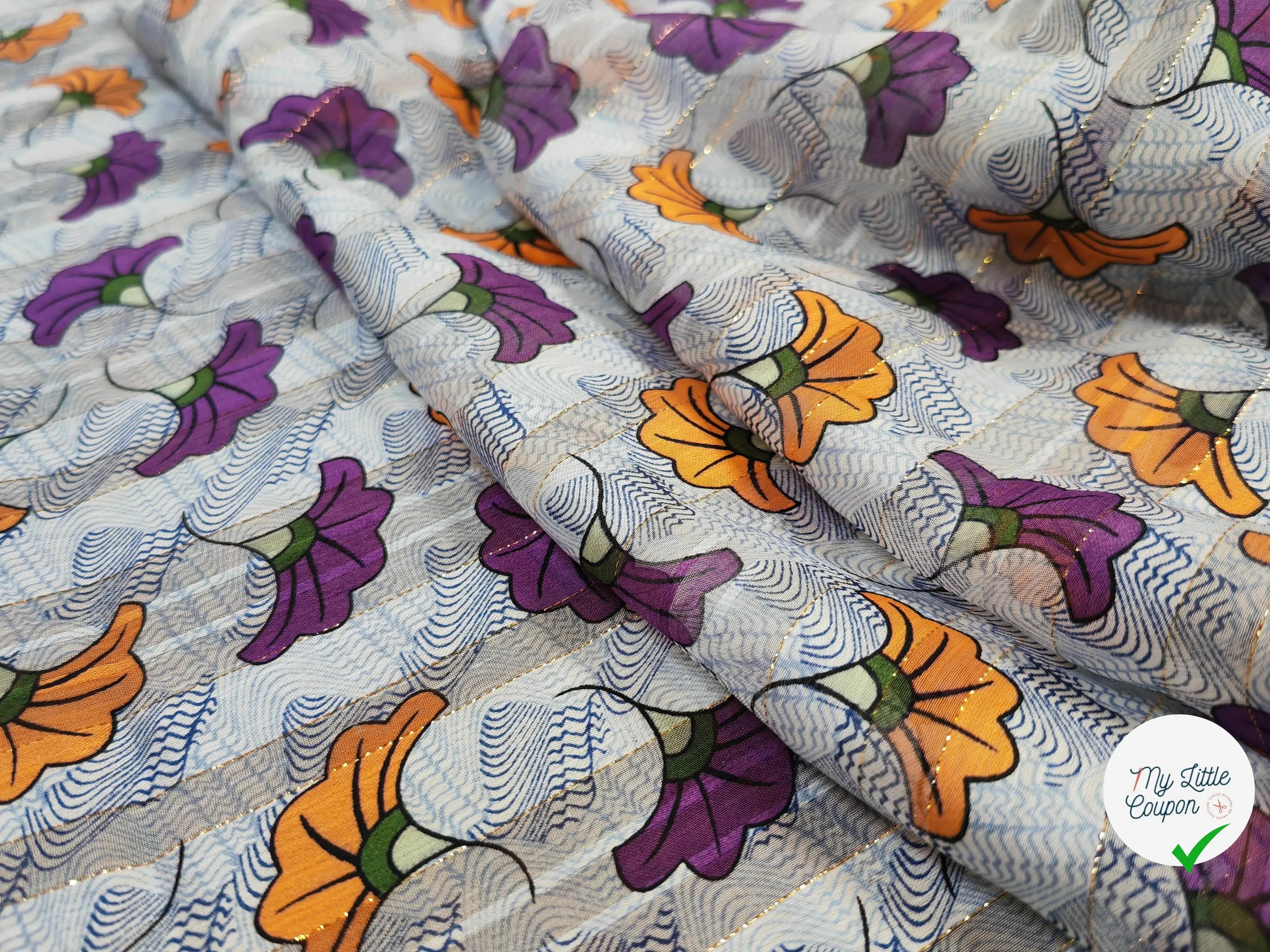 MOUSSELINE OSLOW FLEURS WAX ORANGE & VIOLET - My Little Coupon