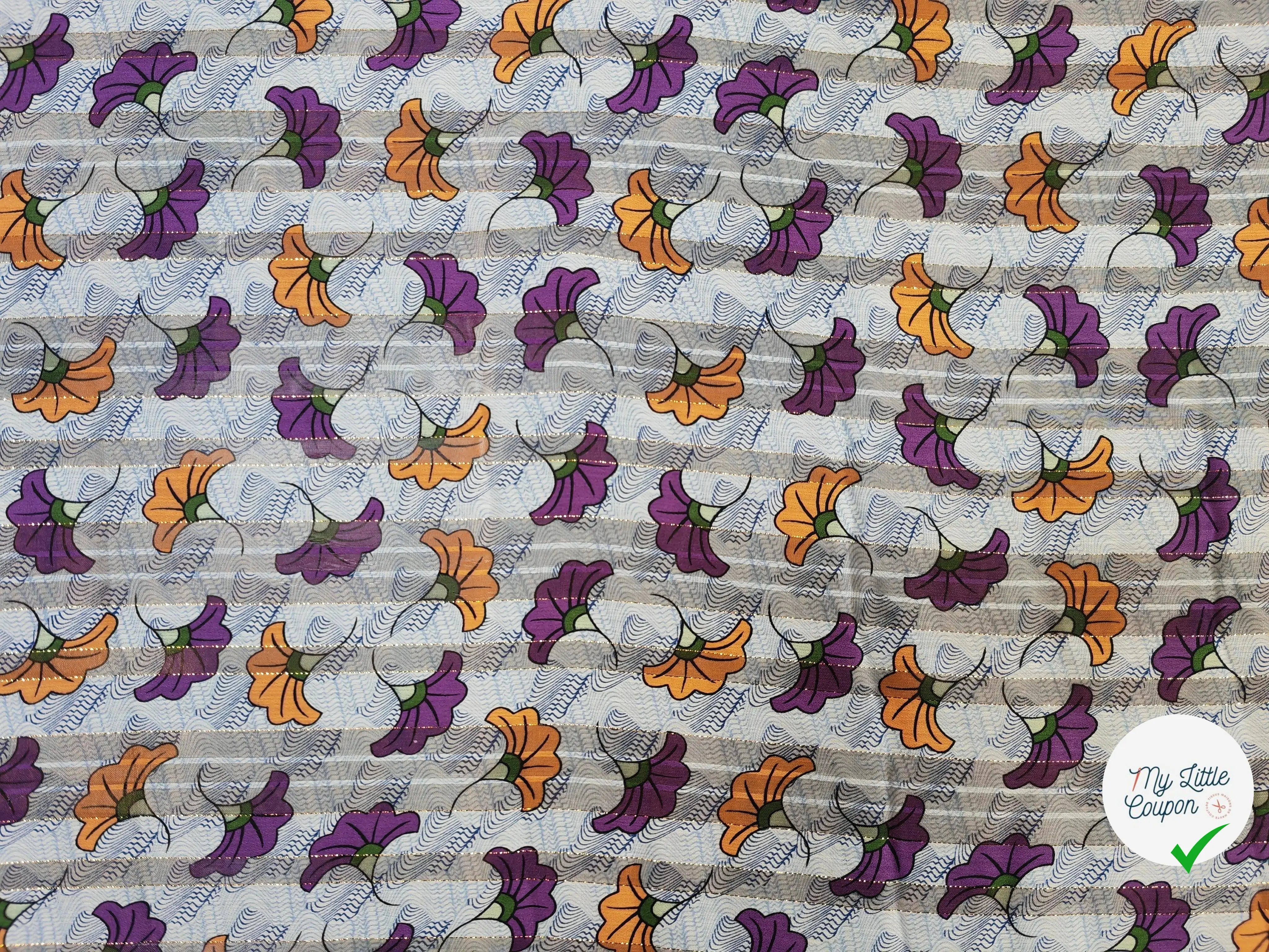 MOUSSELINE OSLOW FLEURS WAX ORANGE & VIOLET - My Little Coupon