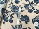 MOUSSELINE VISCOSE FOND BLANC MOTIFS FLEURS BLEU - My Little Coupon
