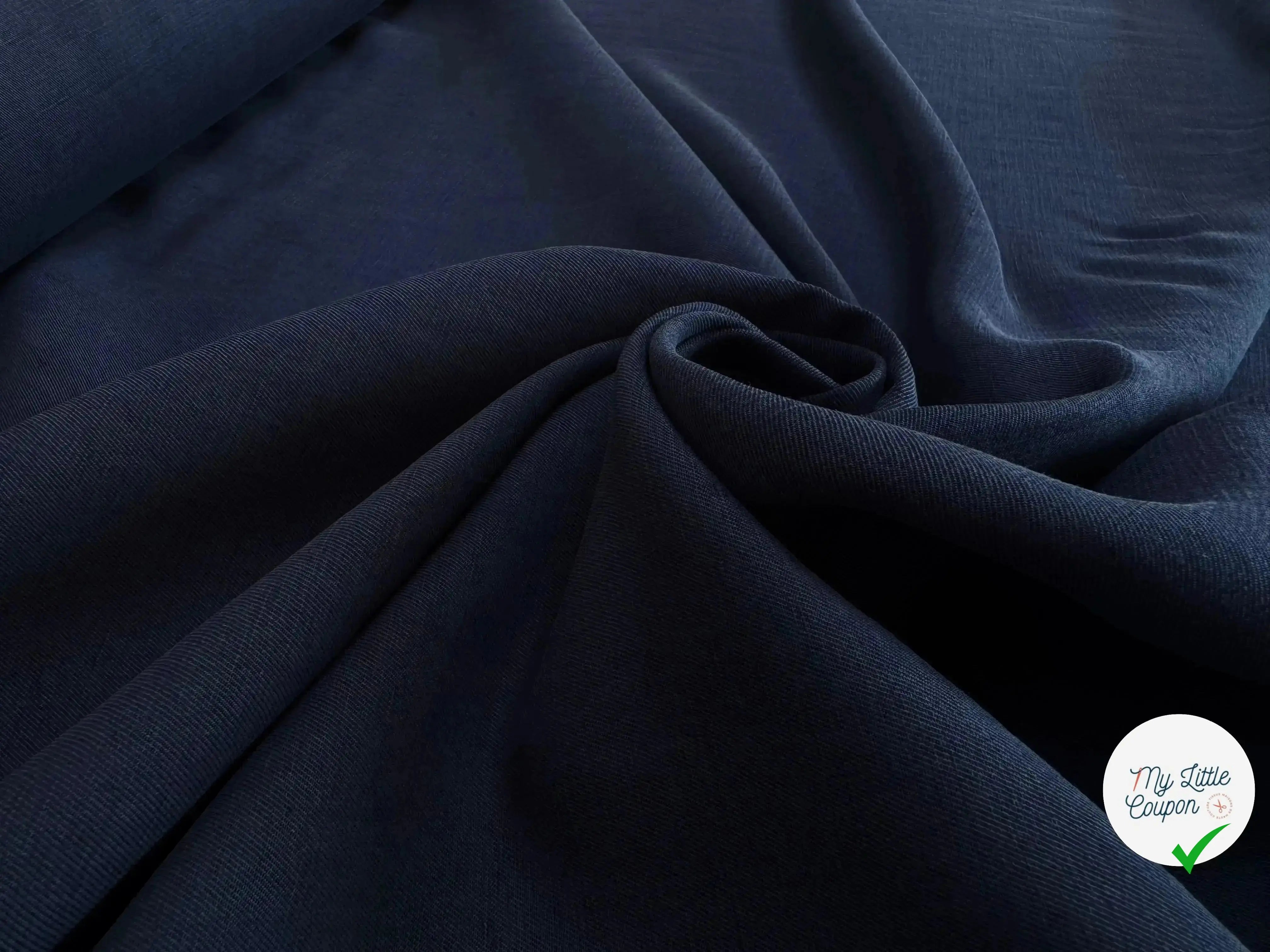 ORGANIC LINEN SILK TWILL, Ink Navy - My Little Coupon
