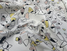 (Chute) OTTOMAN STRETCH VISOSE COTON IMPRIMÉ FLEURS FOND BLANC - My Little Coupon