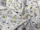 (Chute) OTTOMAN STRETCH VISOSE COTON IMPRIMÉ FLEURS FOND BLANC - My Little Coupon
