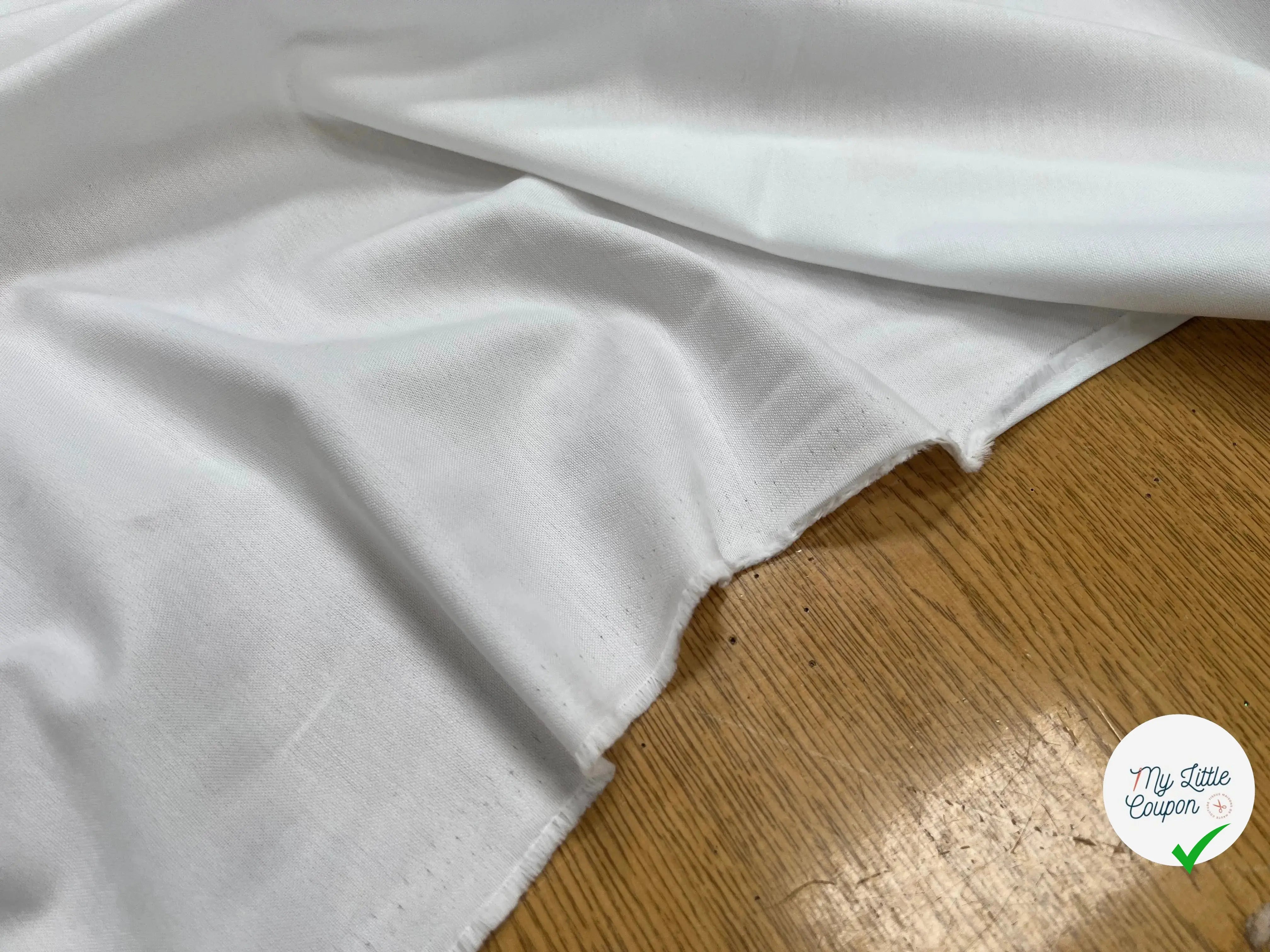 OXFORD DE COTON BLANC UNI - My Little Coupon