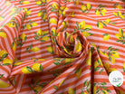 PERCALE COTON ETNA ROSE ORANGE PRINT - My Little Coupon