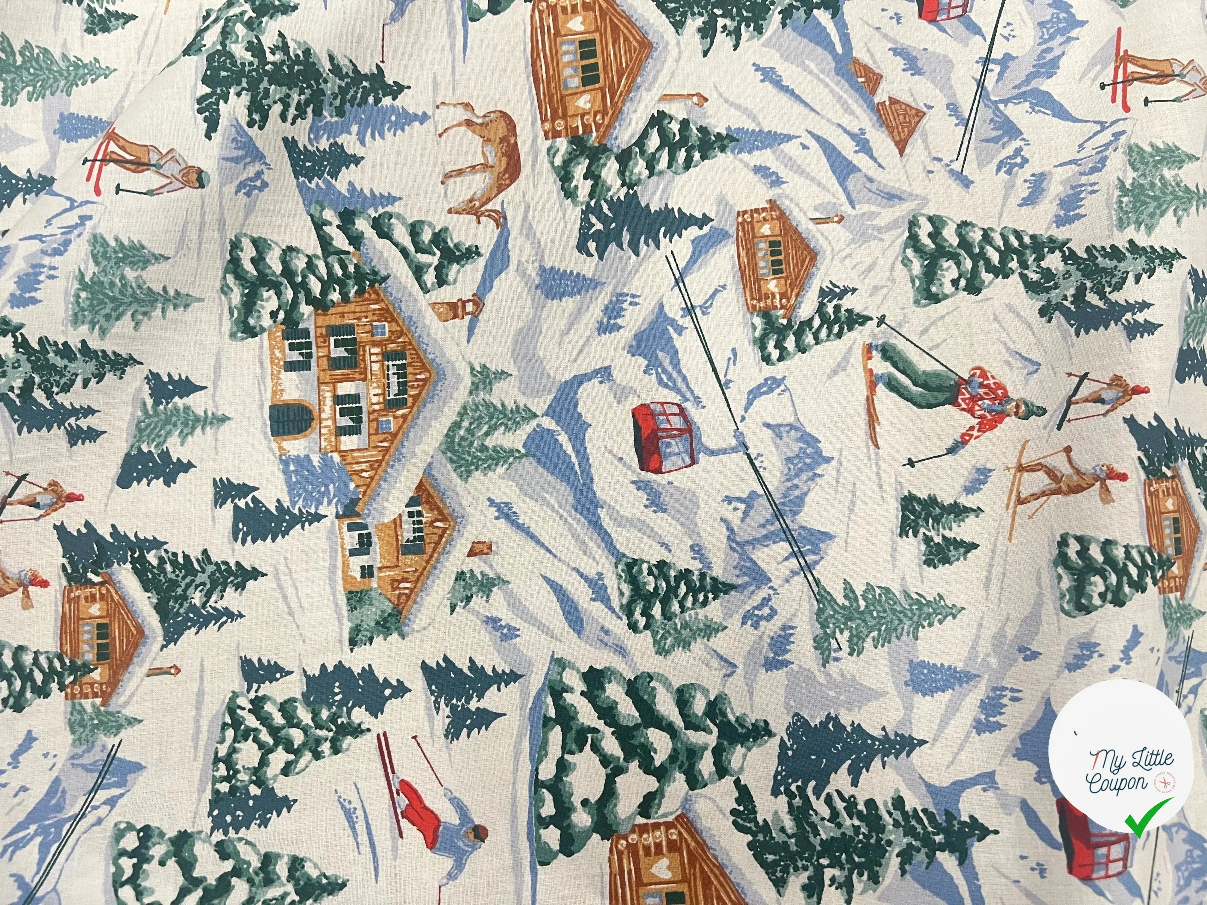 PERCALE COTON MERIBEL BLANC PRINT - My Little Coupon