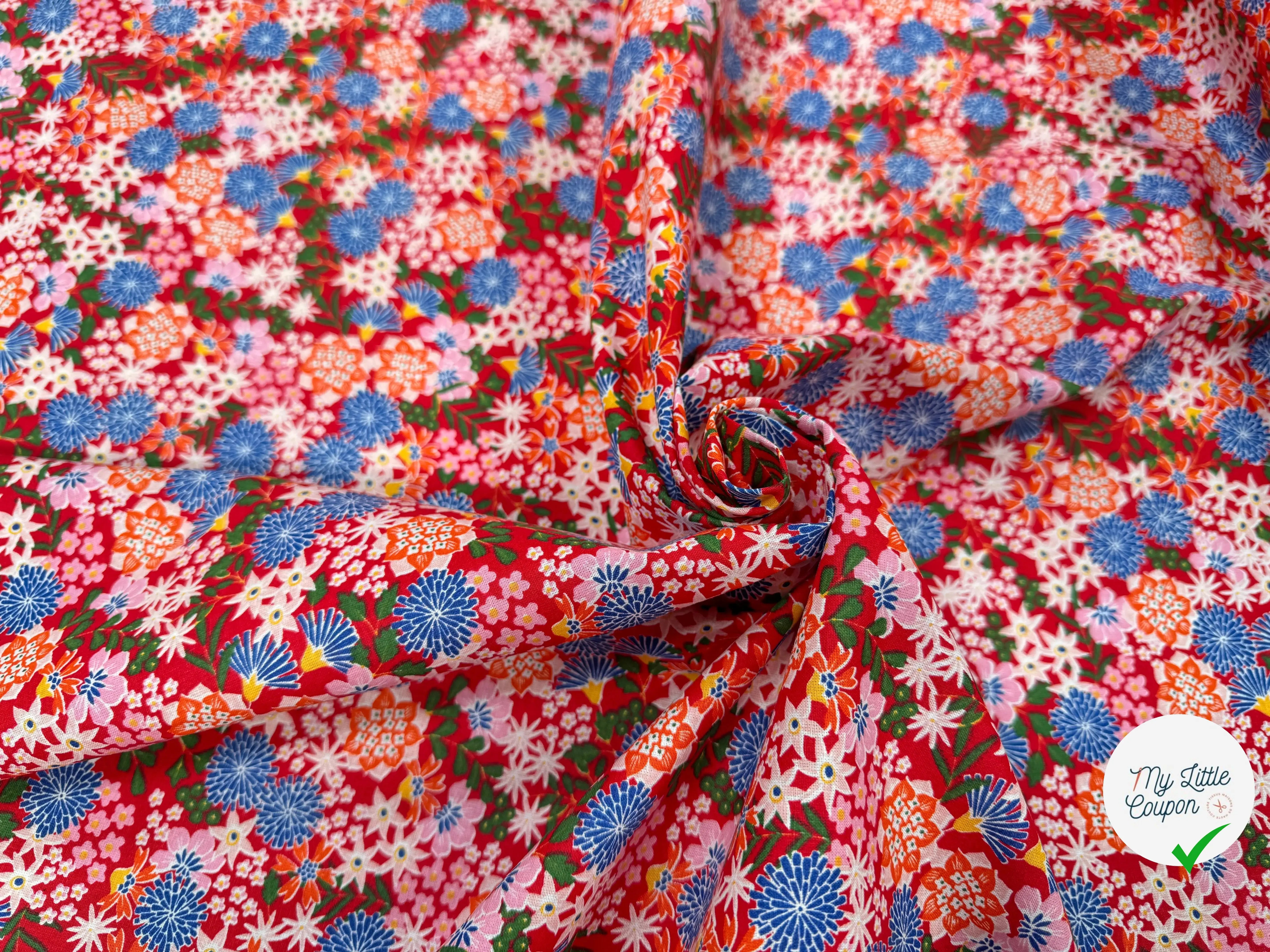 PERCALE DE COTON AKEMI ROUGE - My Little Coupon
