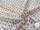 PERCALE DE COTON CERISES BLANC - My Little Coupon