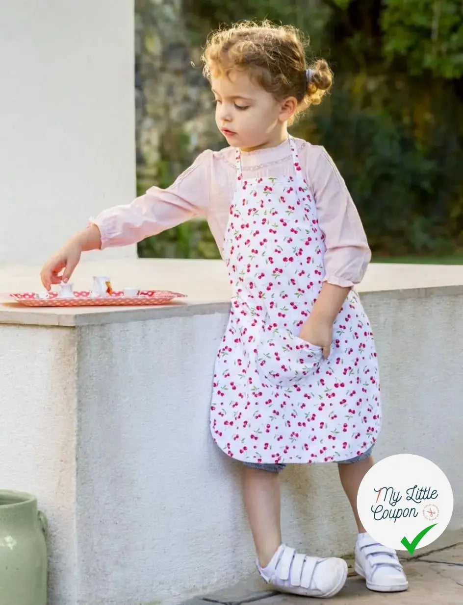 PERCALE DE COTON CERISES BLANC - My Little Coupon