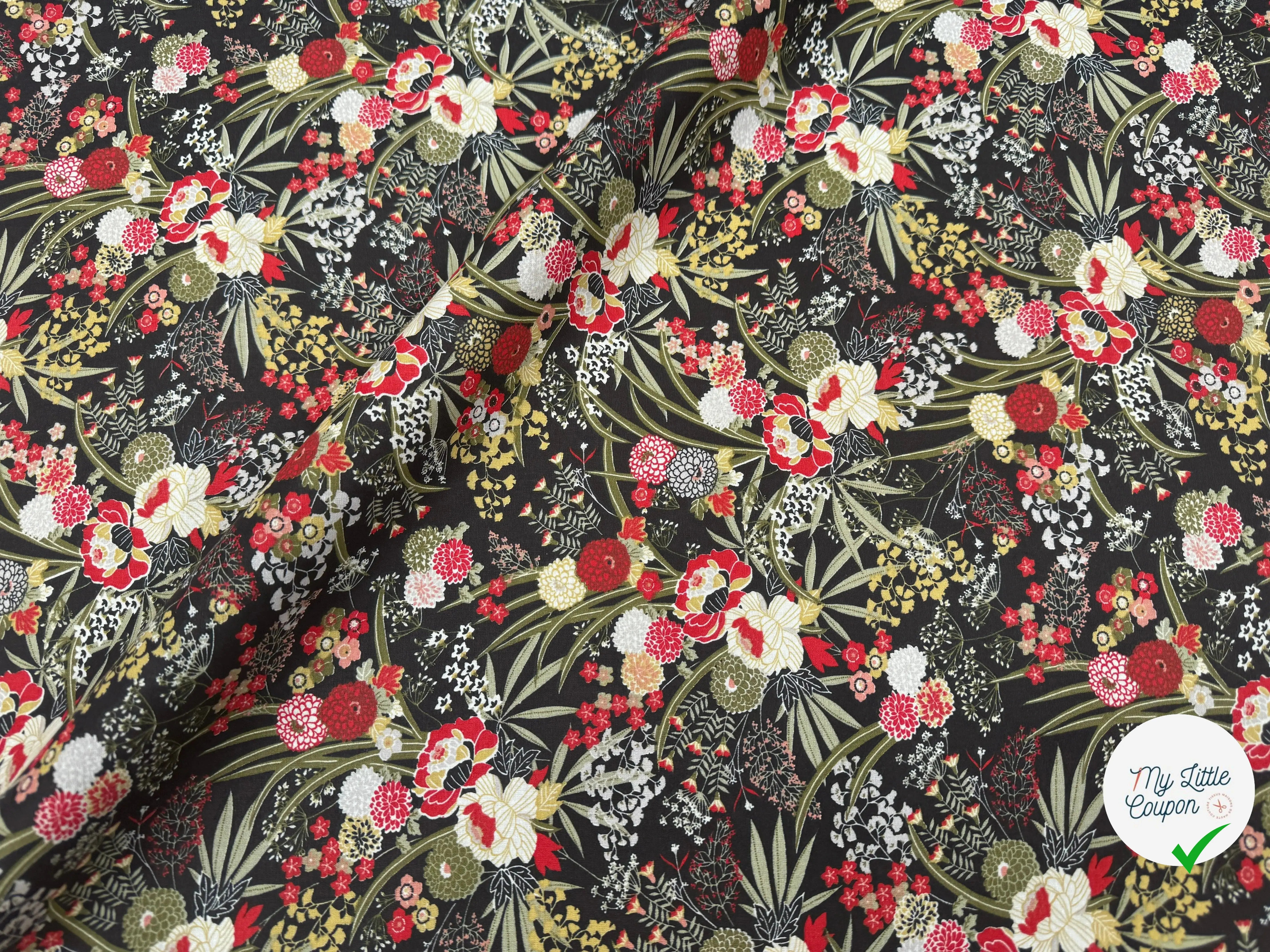 PERCALE DE COTON HARMONIE NOIR - My Little Coupon