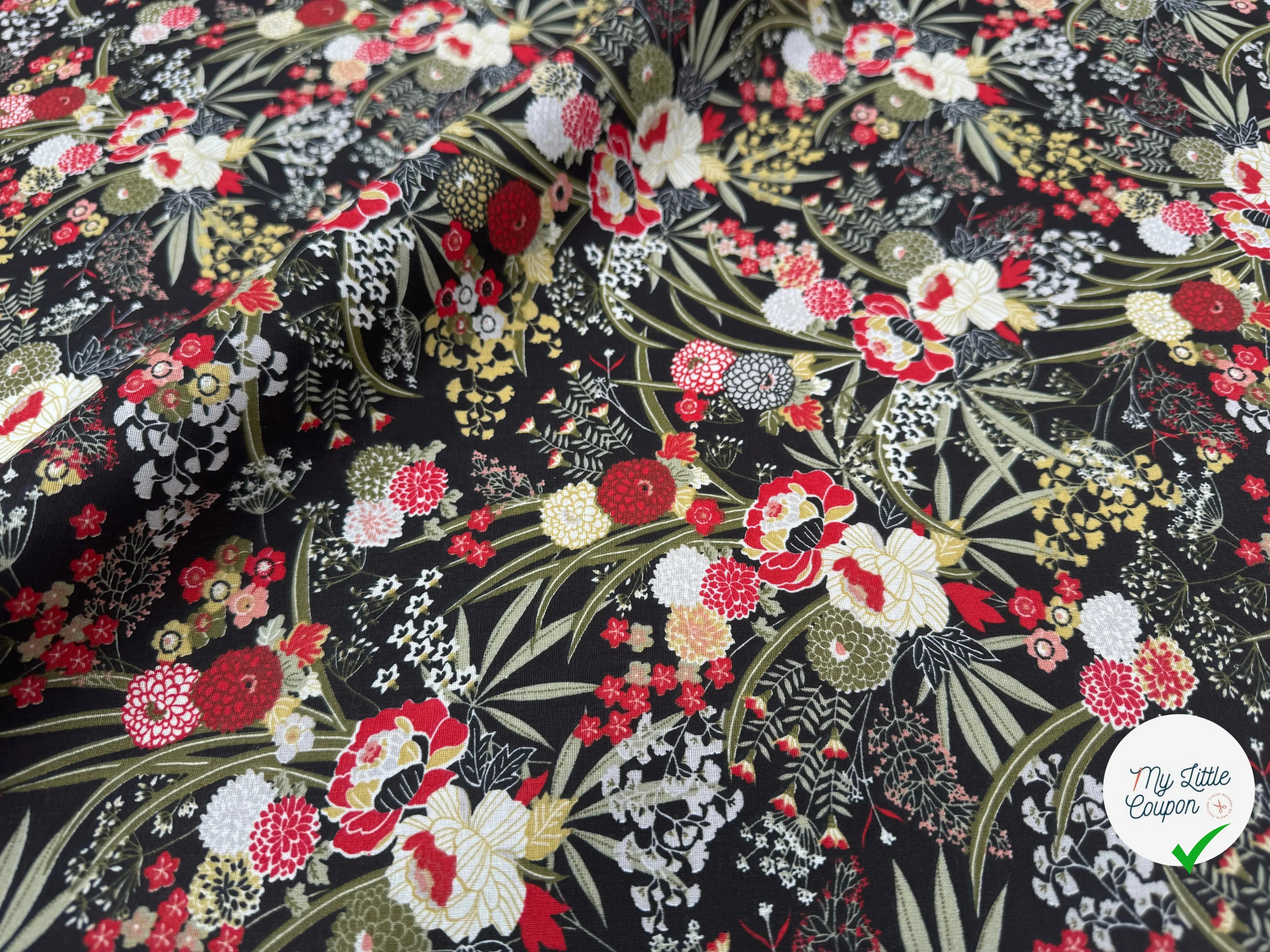 PERCALE DE COTON HARMONIE NOIR - My Little Coupon