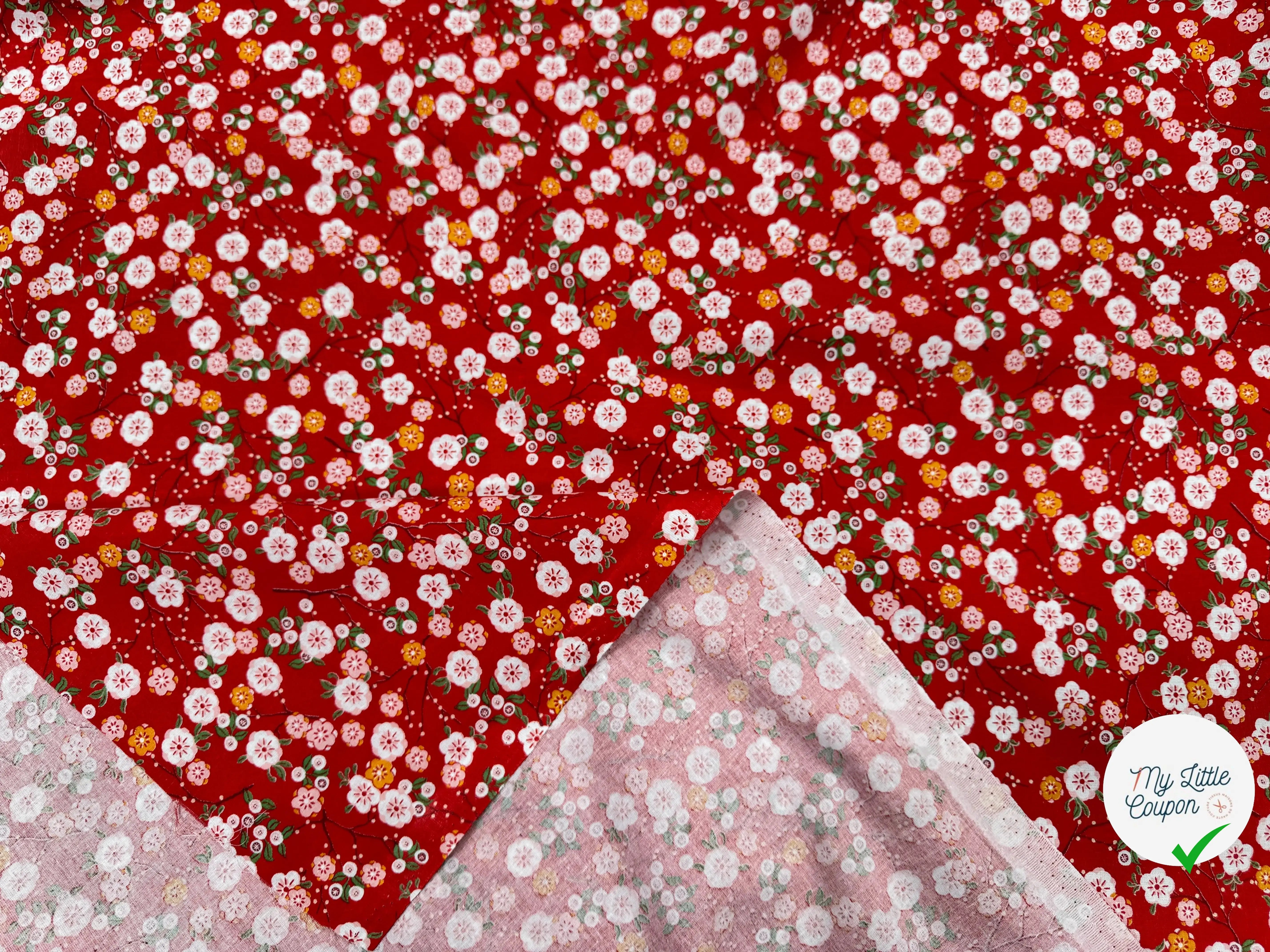 PERCALE DE COTON HOKKAIDO ROUGE - My Little Coupon