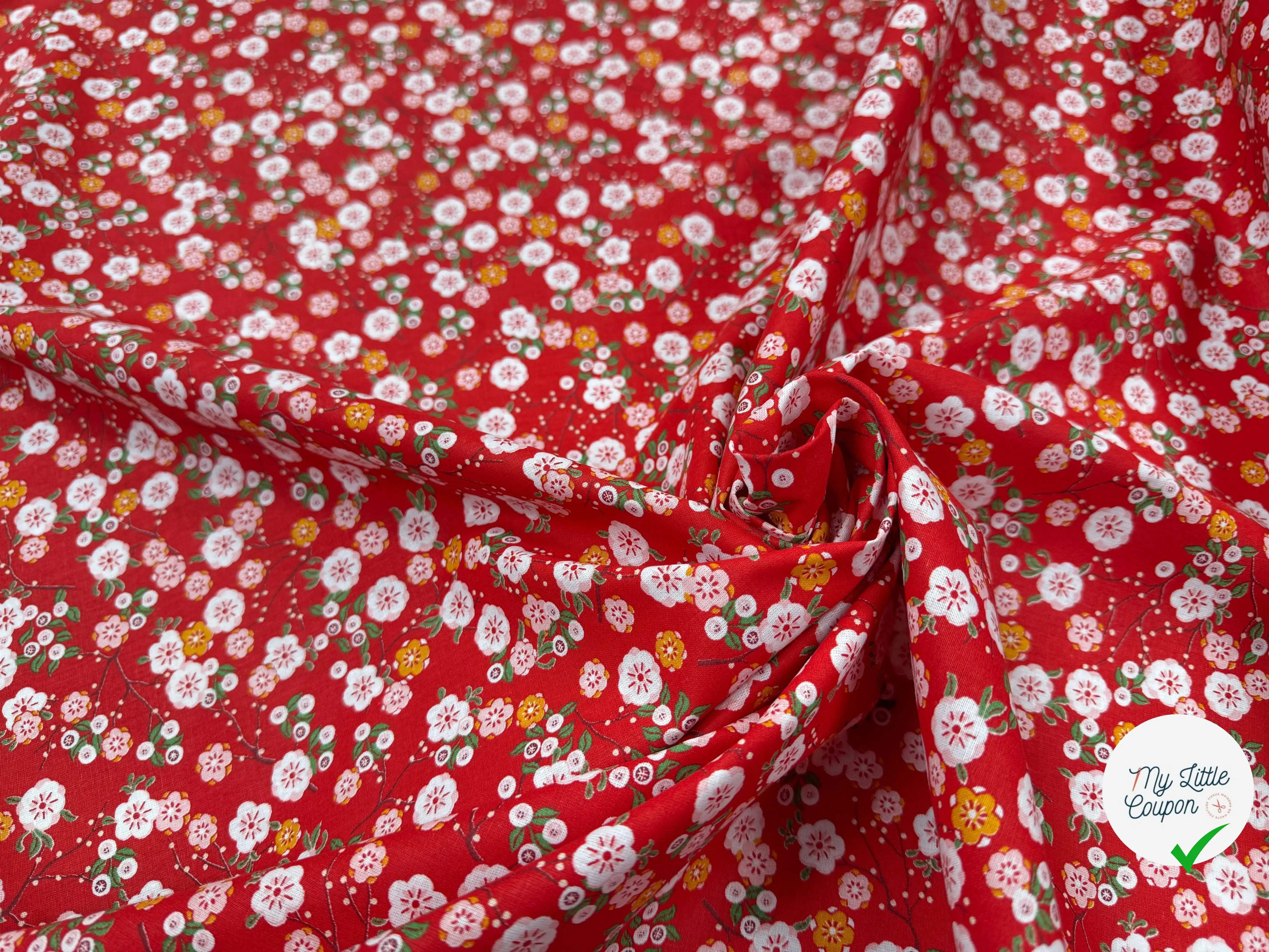 PERCALE DE COTON HOKKAIDO ROUGE - My Little Coupon