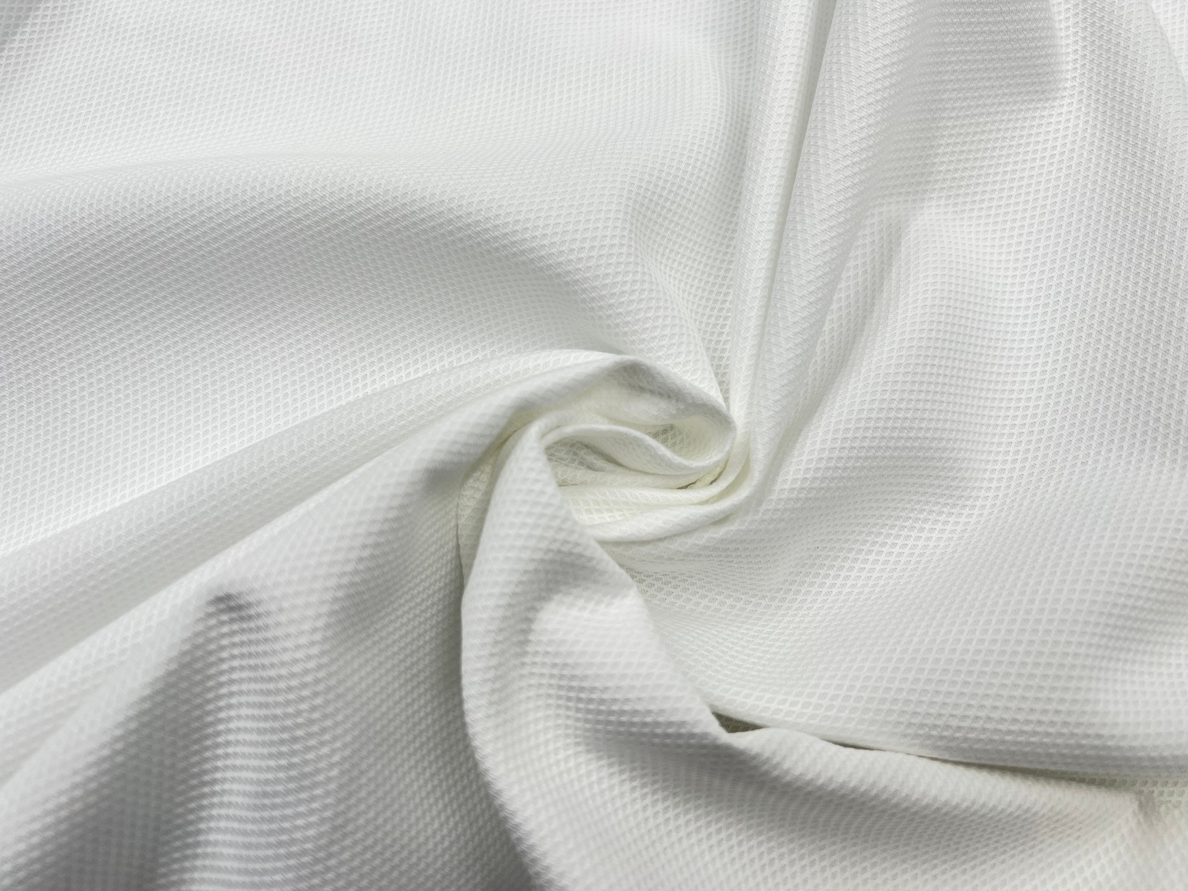 (Chute) PIQUÉ DE COTON BLANC NEIGE MICRO LOSANGES - My Little Coupon