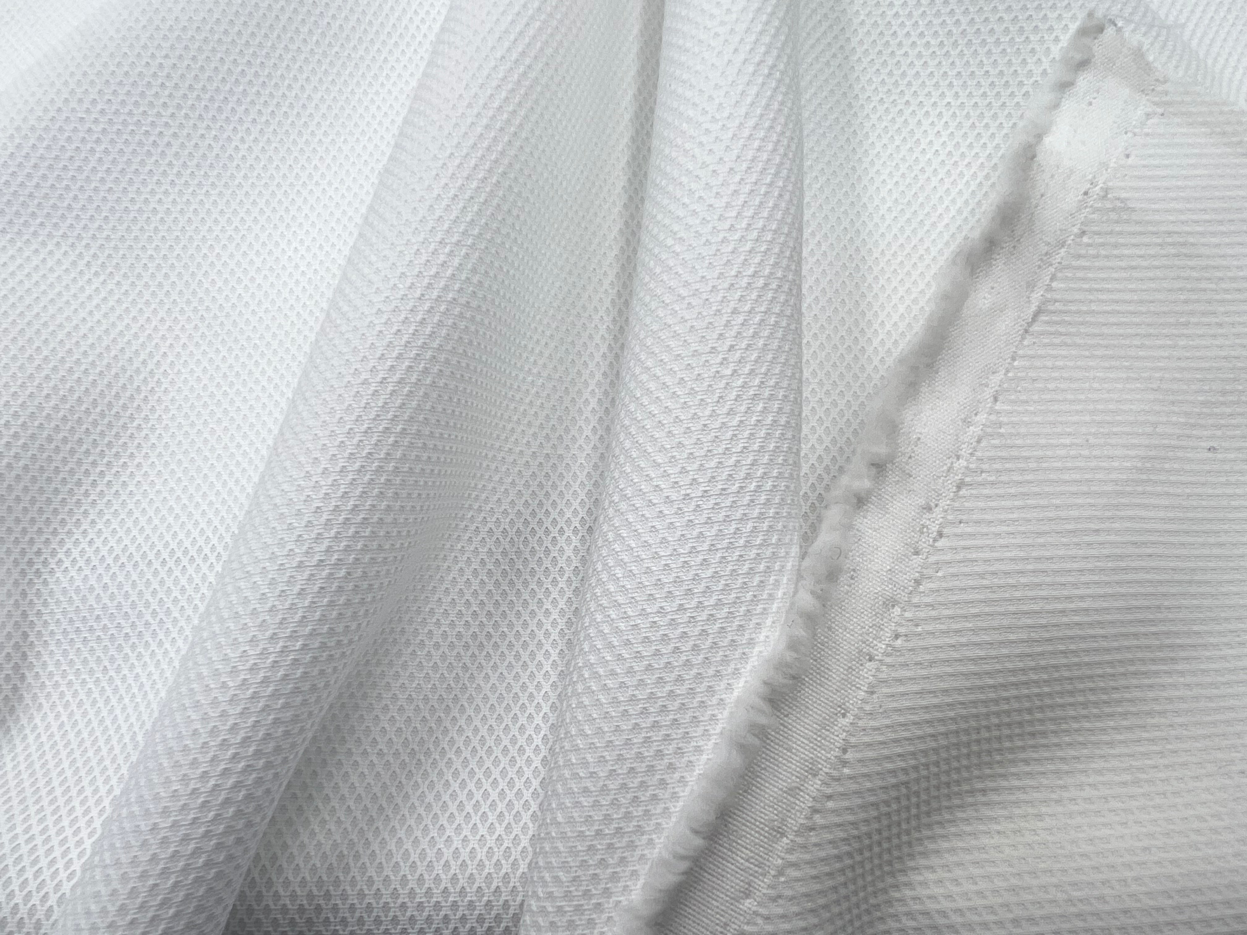 (Chute) PIQUÉ DE COTON BLANC NEIGE MICRO LOSANGES - My Little Coupon