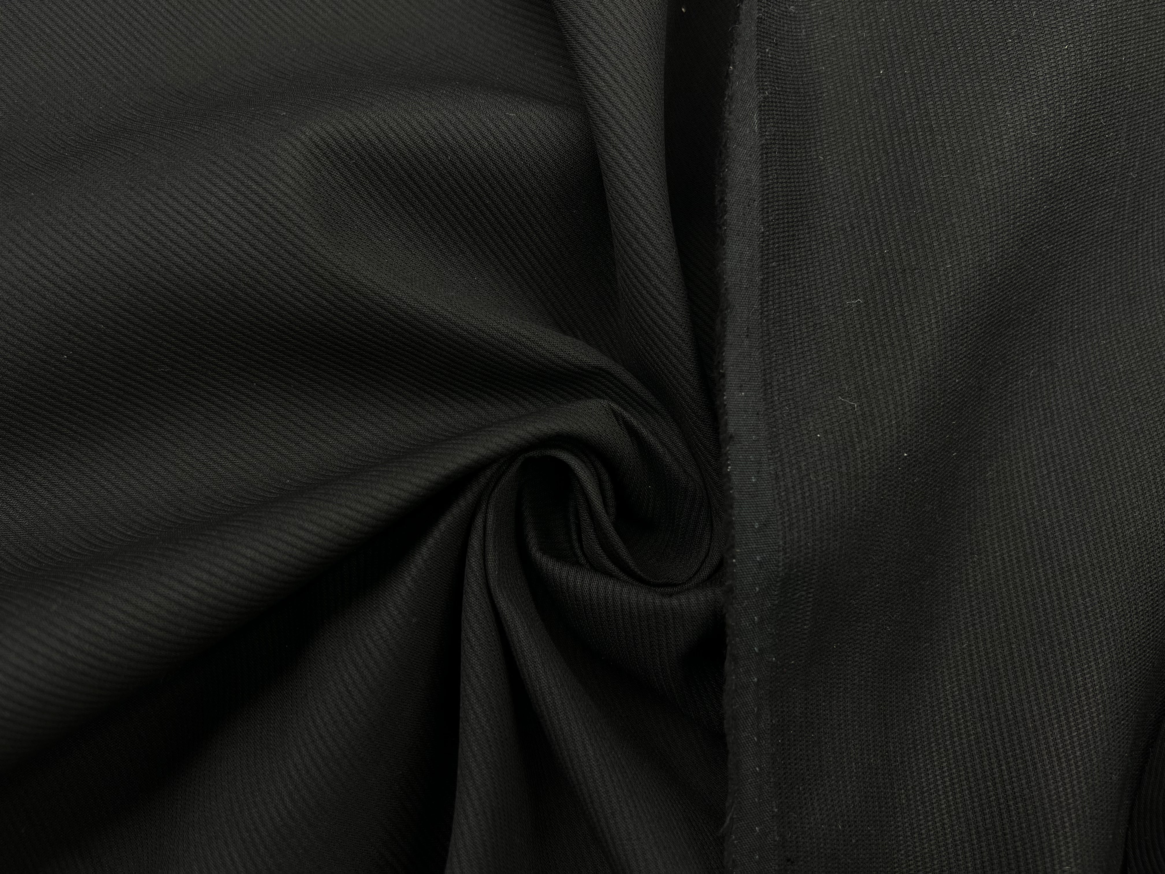 PIQUÉ DE COTON CANNELÉ NOIR / GRIS NOIR MSO