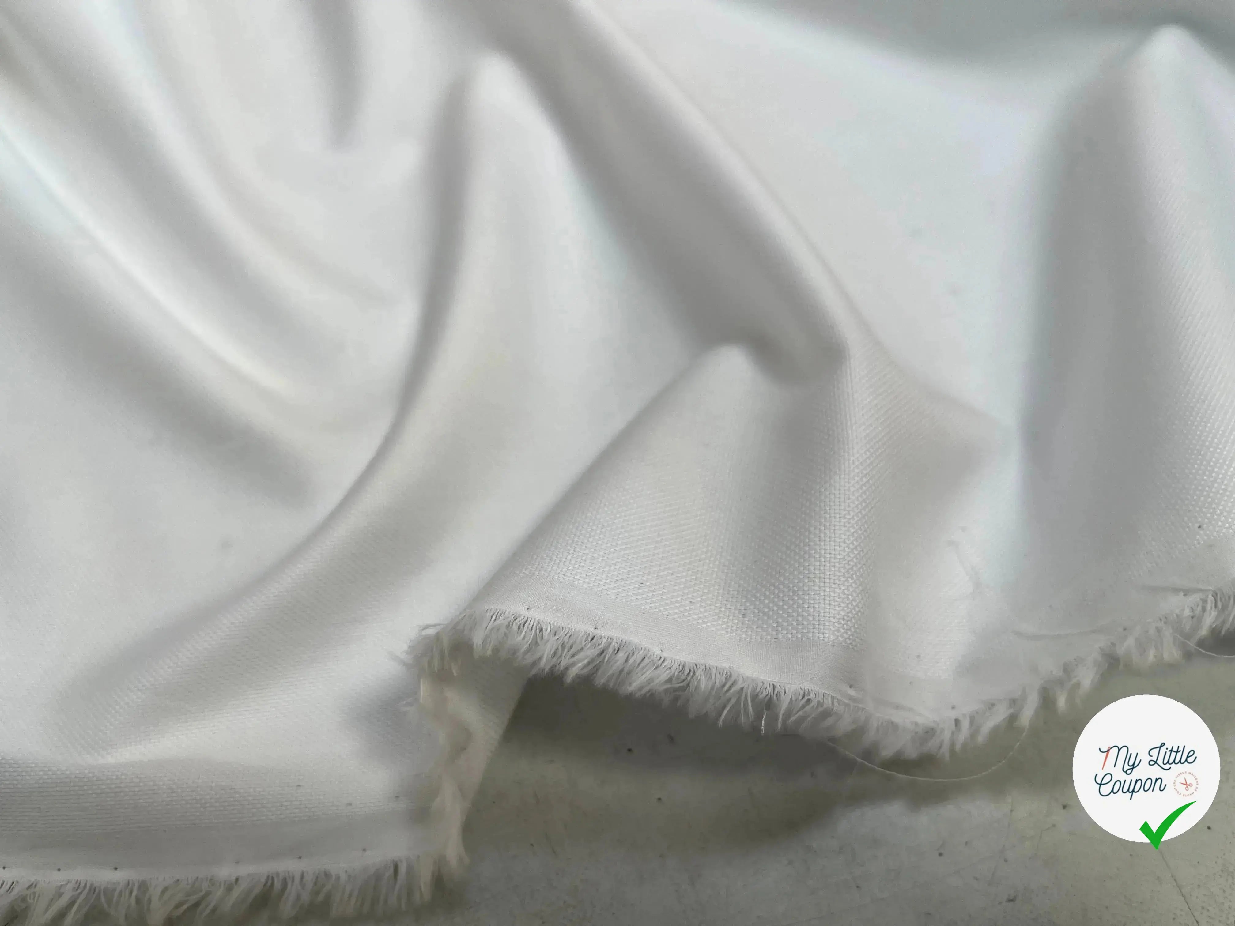 PIQUÉ DE COTON UNI BLANC ELEGANT - My Little Coupon