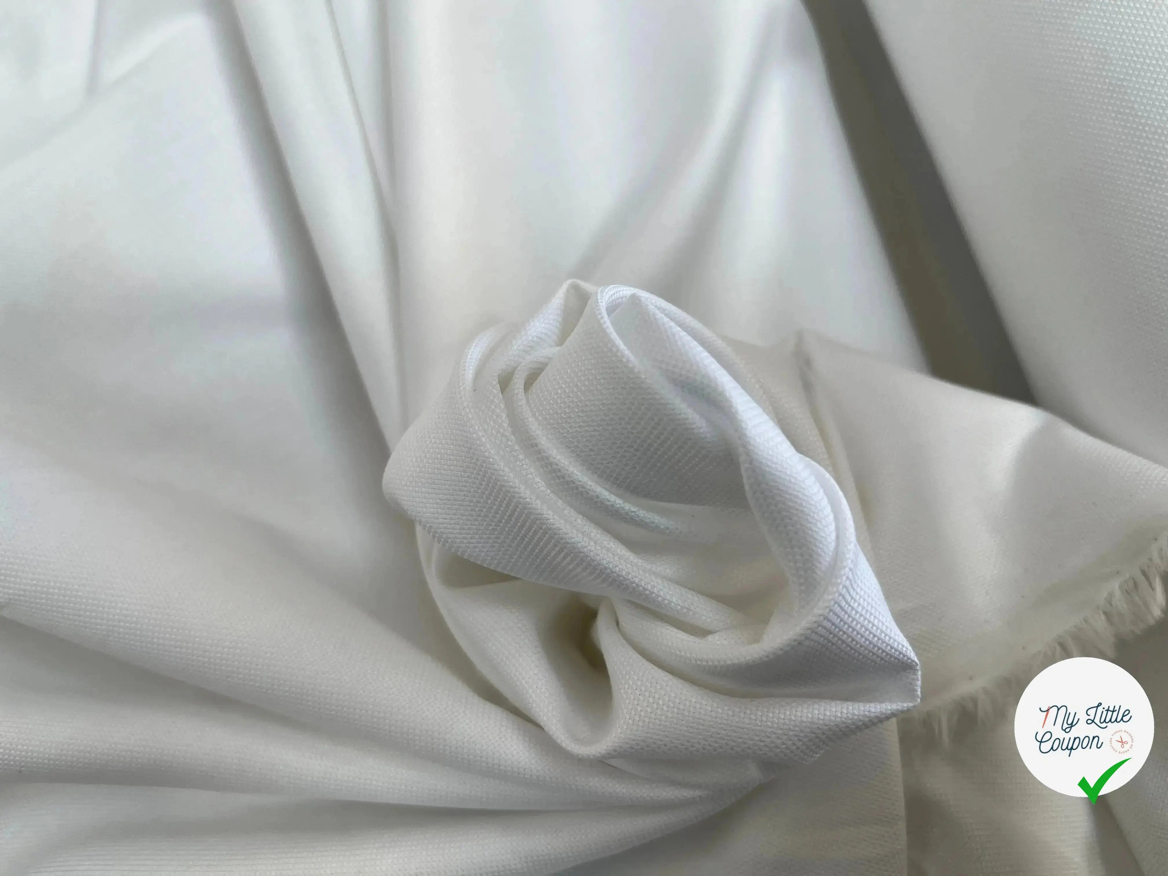 PIQUÉ DE COTON UNI BLANC ELEGANT - My Little Coupon
