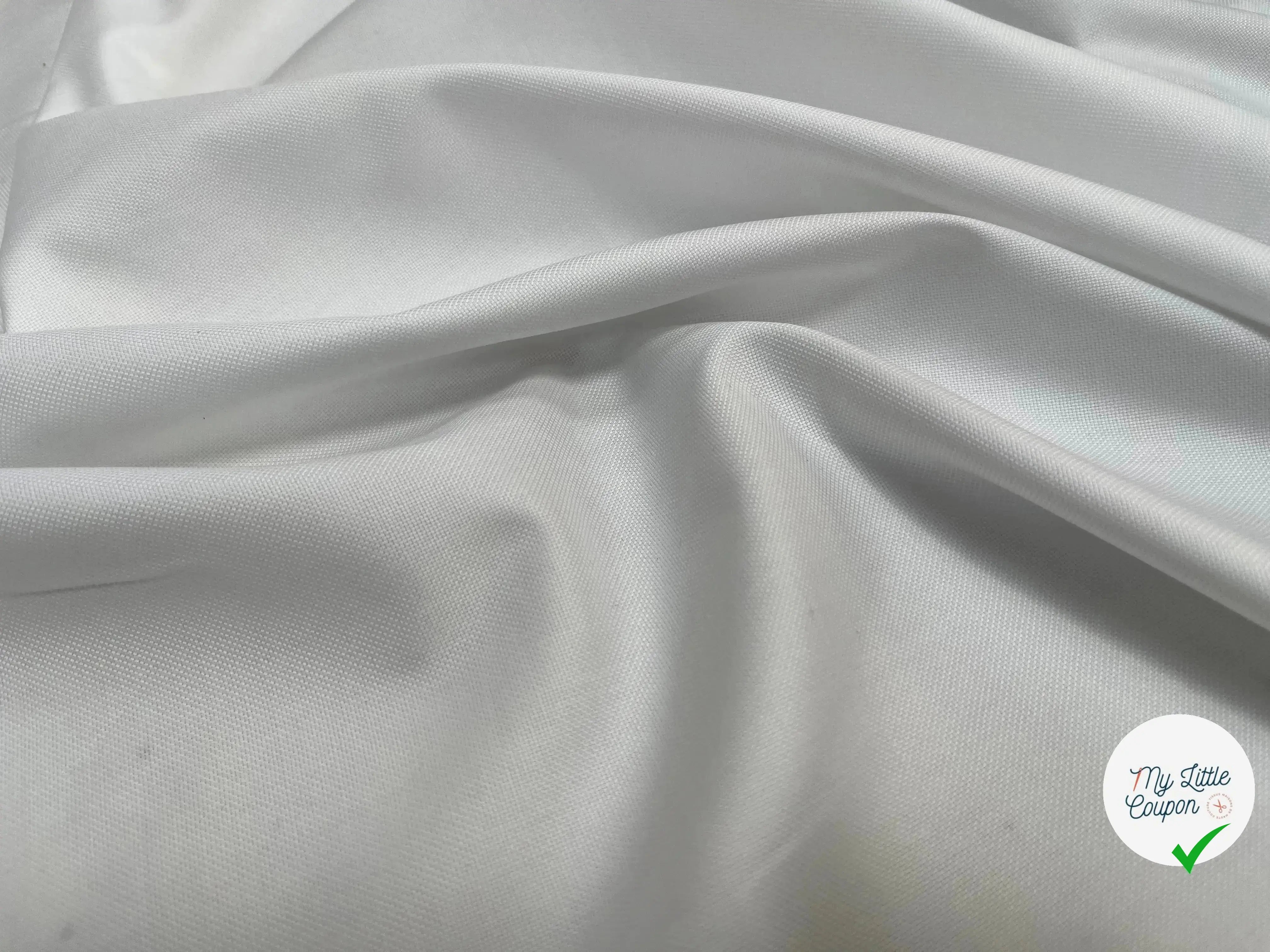 PIQUÉ DE COTON UNI BLANC ELEGANT - My Little Coupon