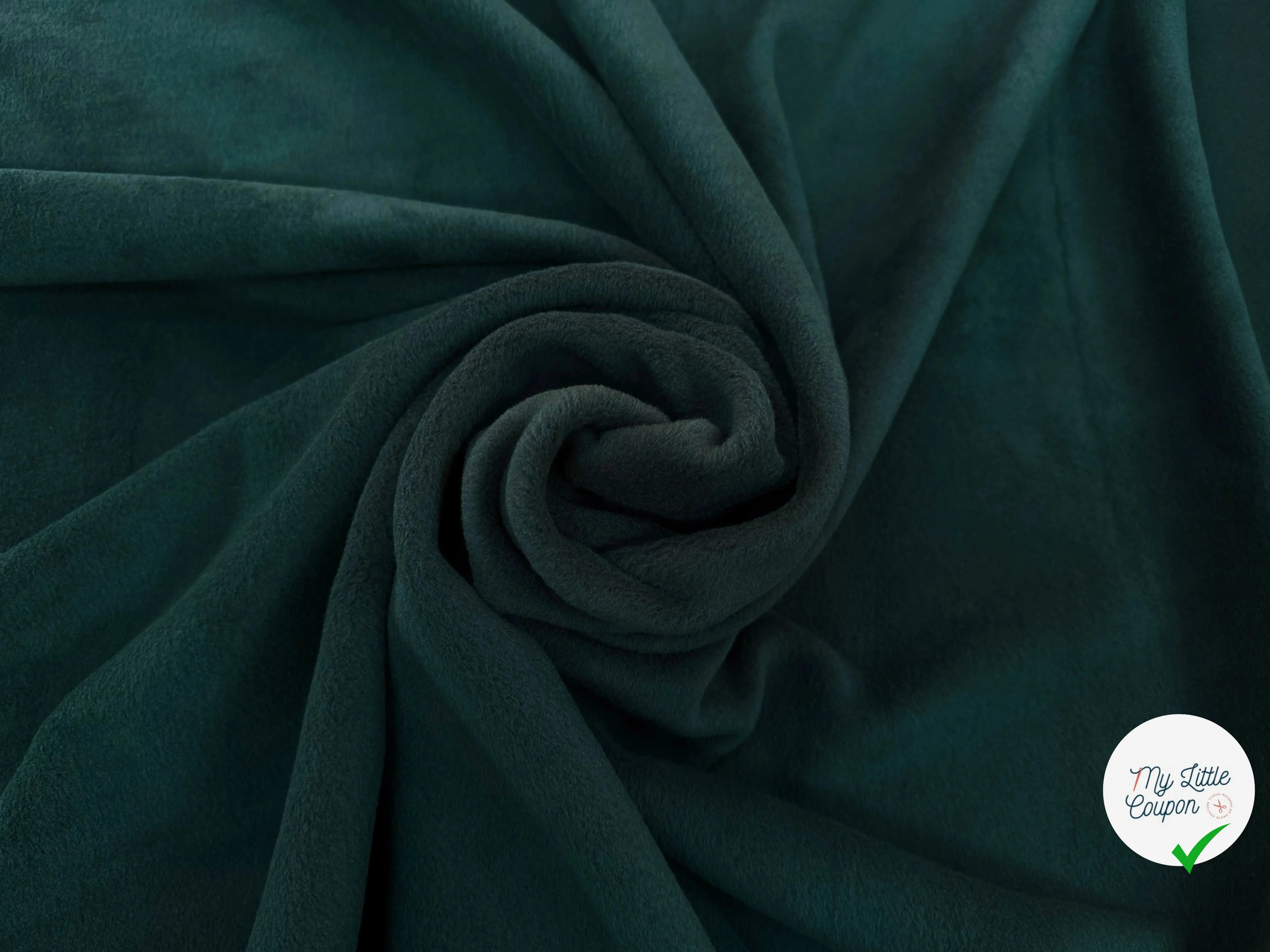 POLAIRE VERT SAPIN UNI ÉPAIS DOUBLE FACE - My Little Coupon