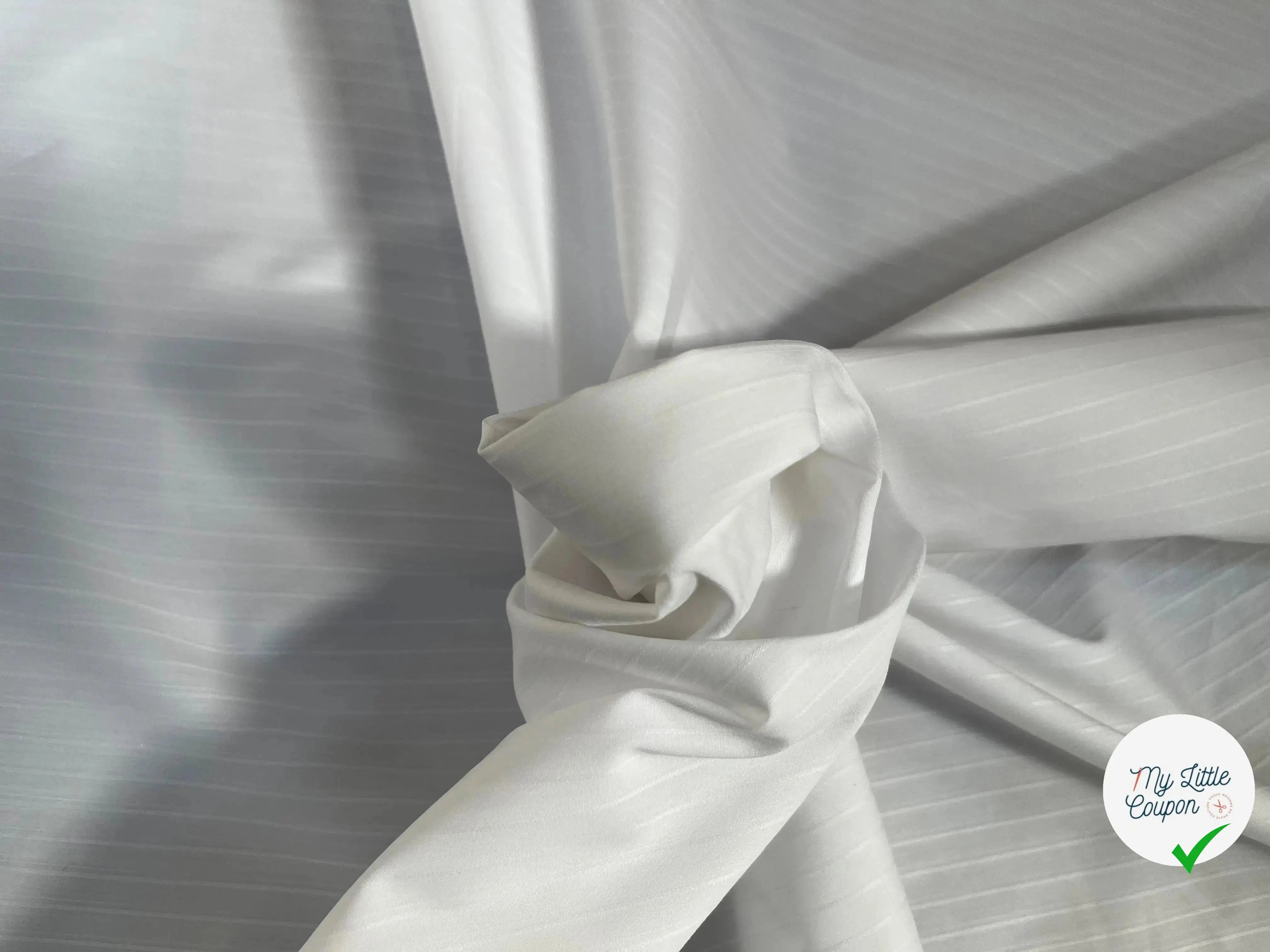 POPELINE BLANC RAYURES BLANC - My Little Coupon