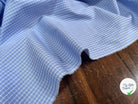 POPELINE BLEU MOTIF PETITS CARREAUX - My Little Coupon