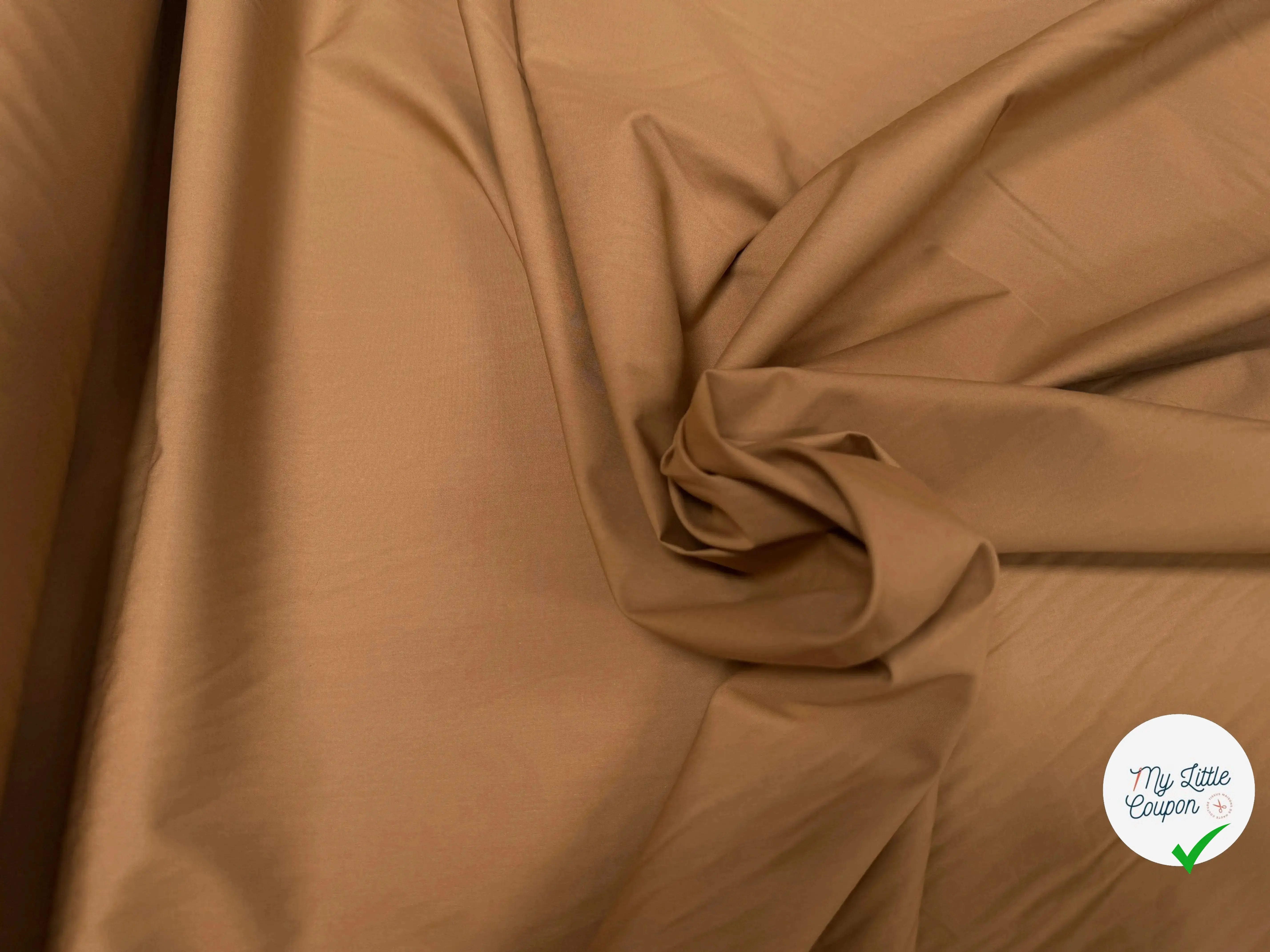 POPELINE COTON CAMEL - My Little Coupon